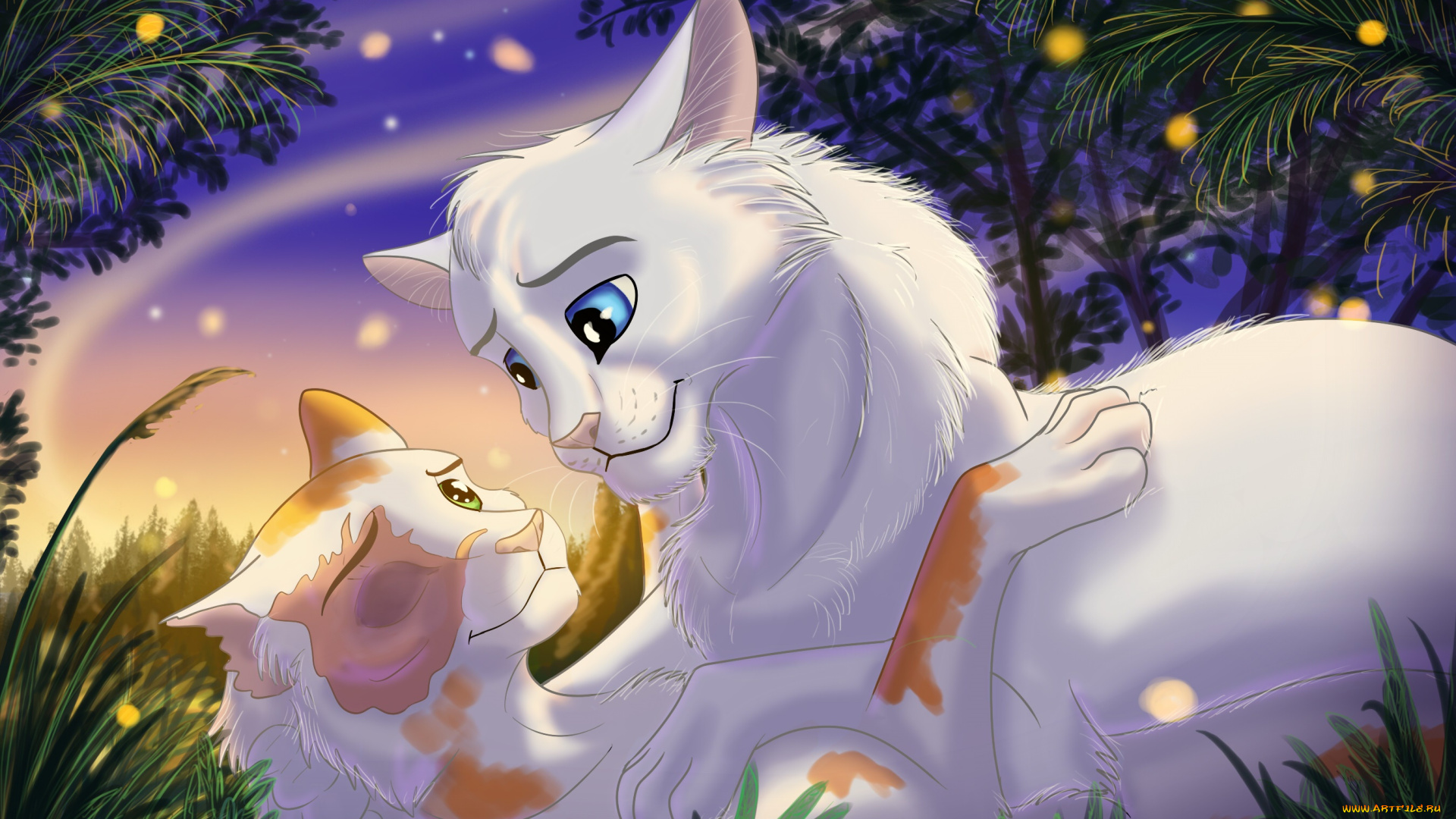 рисованное, животные, , коты, кошки