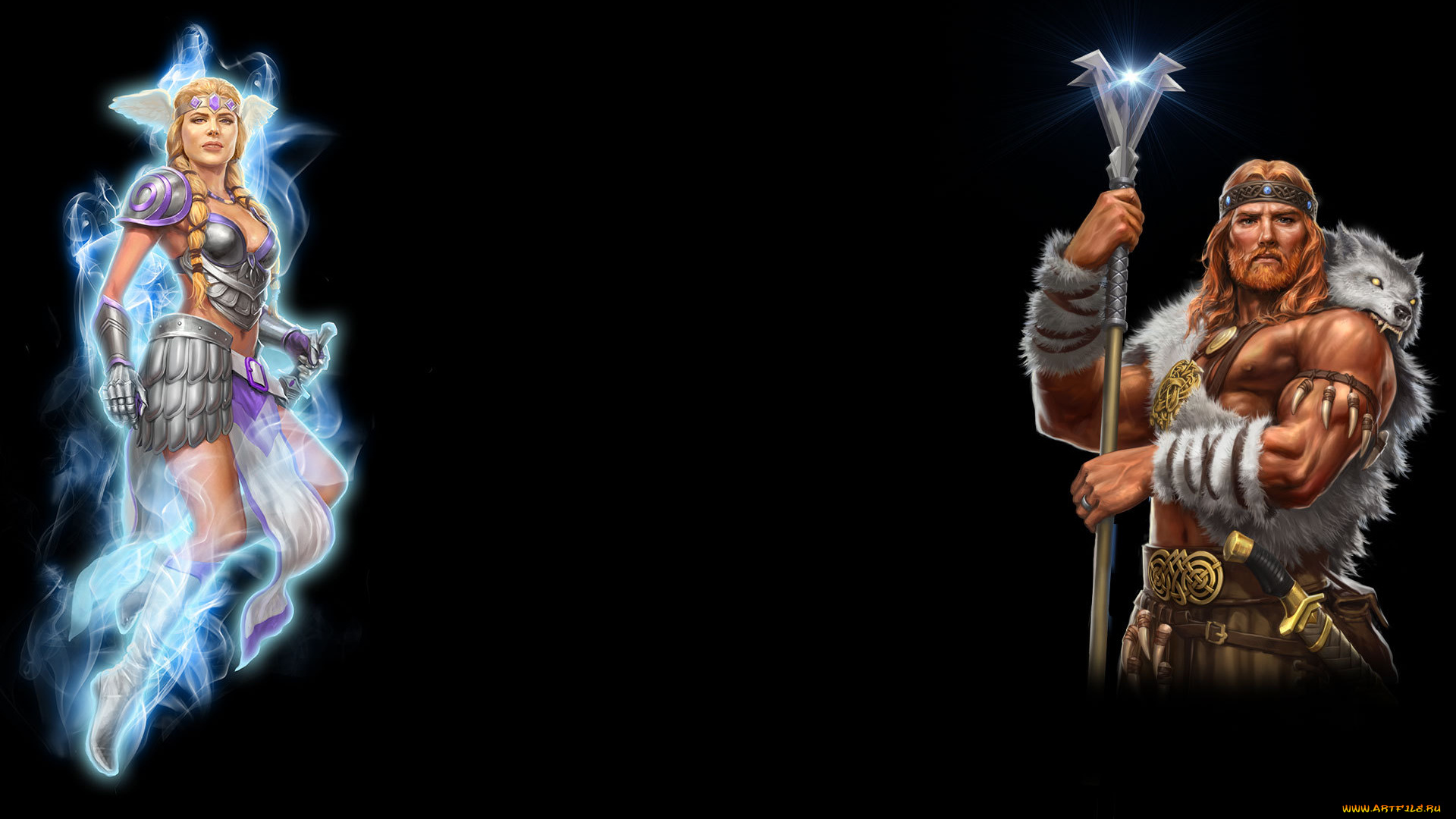 видео, игры, ~~~другое~~~, скипетр, валькирия, боги, шкура, воин, свечение