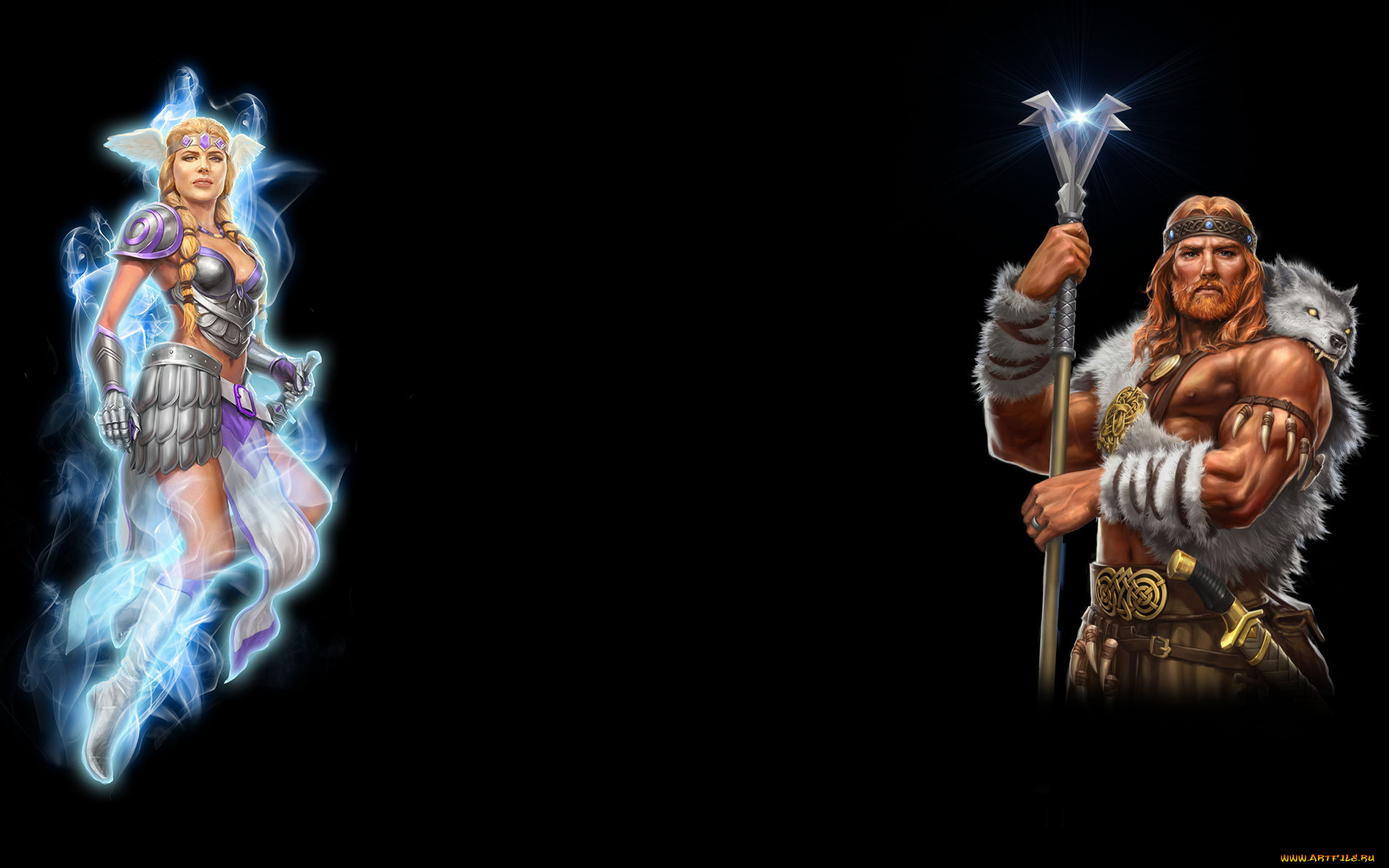 видео, игры, ~~~другое~~~, скипетр, валькирия, боги, шкура, воин, свечение