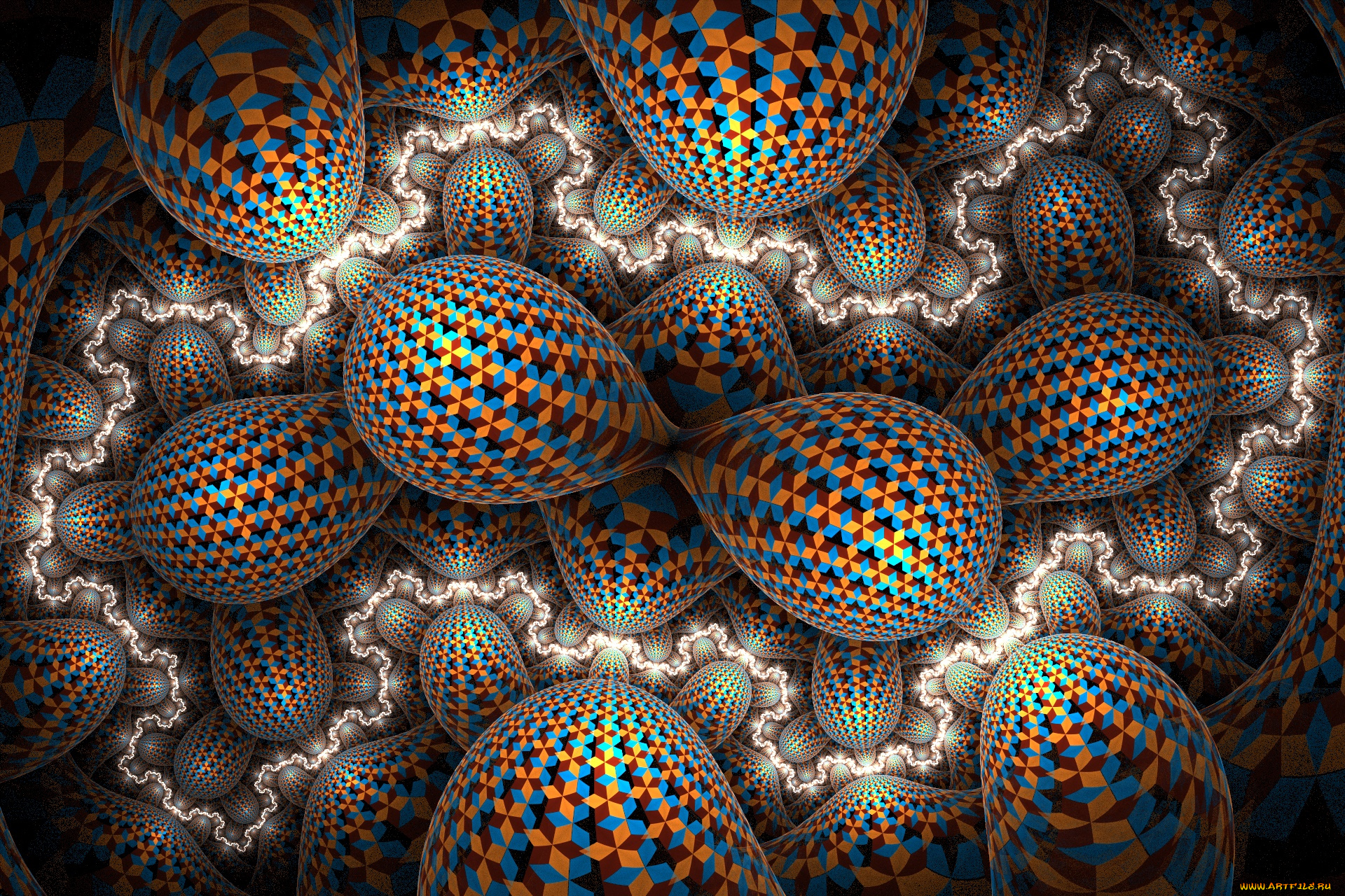 3д, графика, фракталы, , fractal, узор, цвета, фон