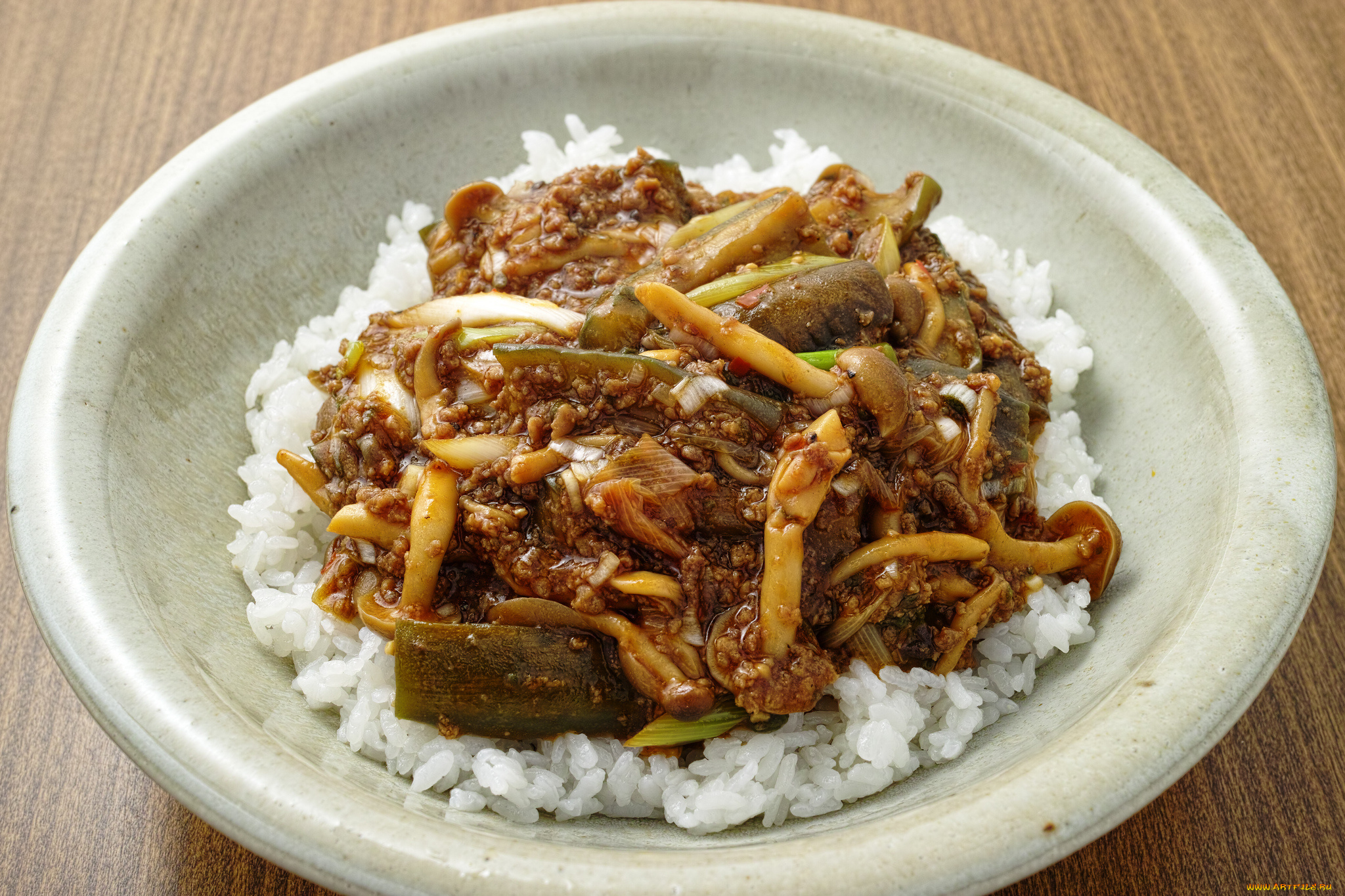 еда, вторые, блюда, соус, грибы, рис