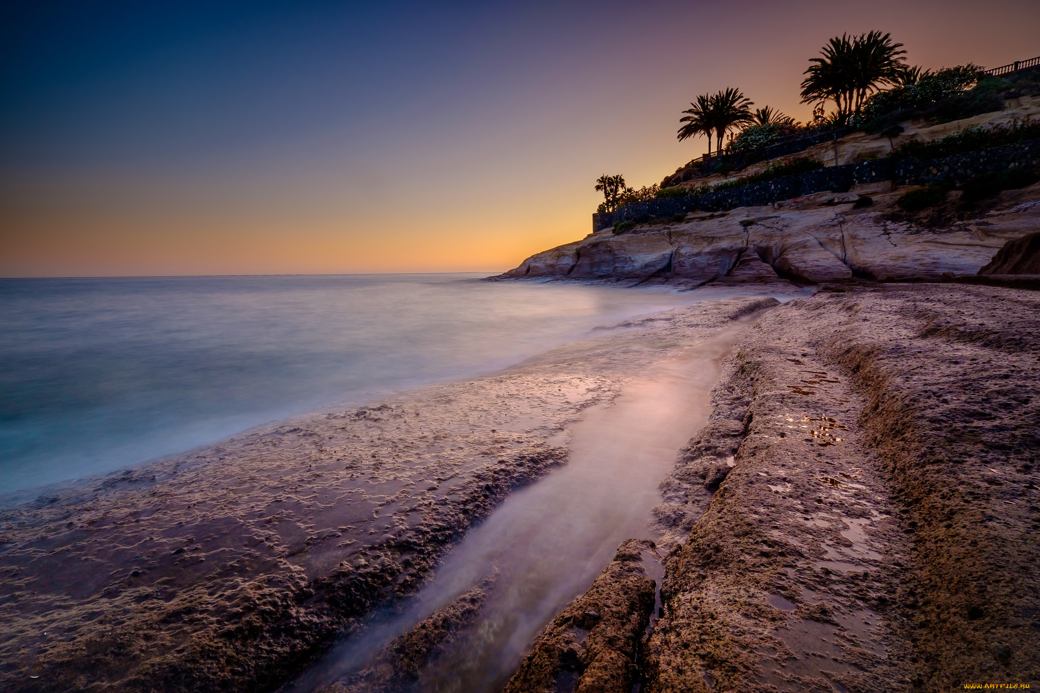 природа, побережье, рассвет