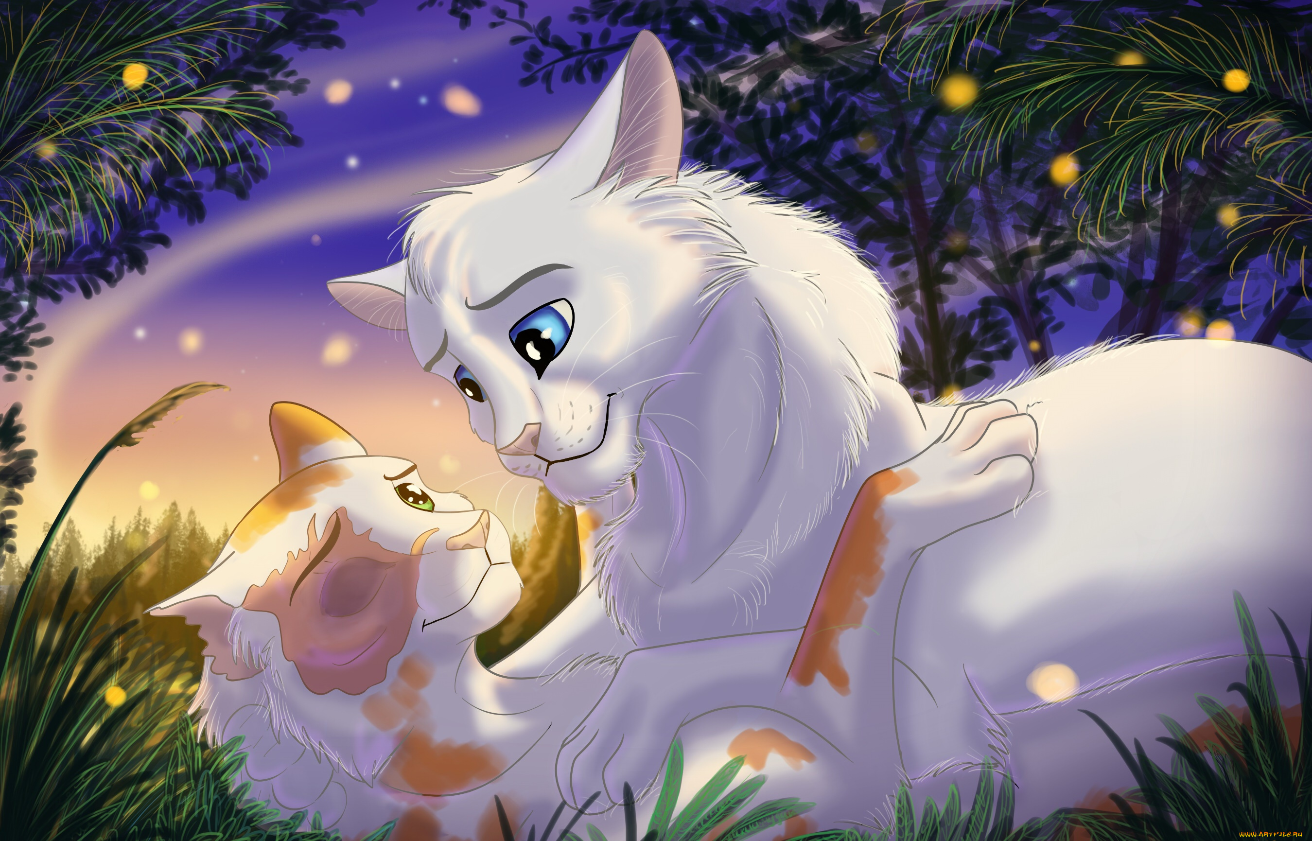 рисованное, животные, , коты, кошки