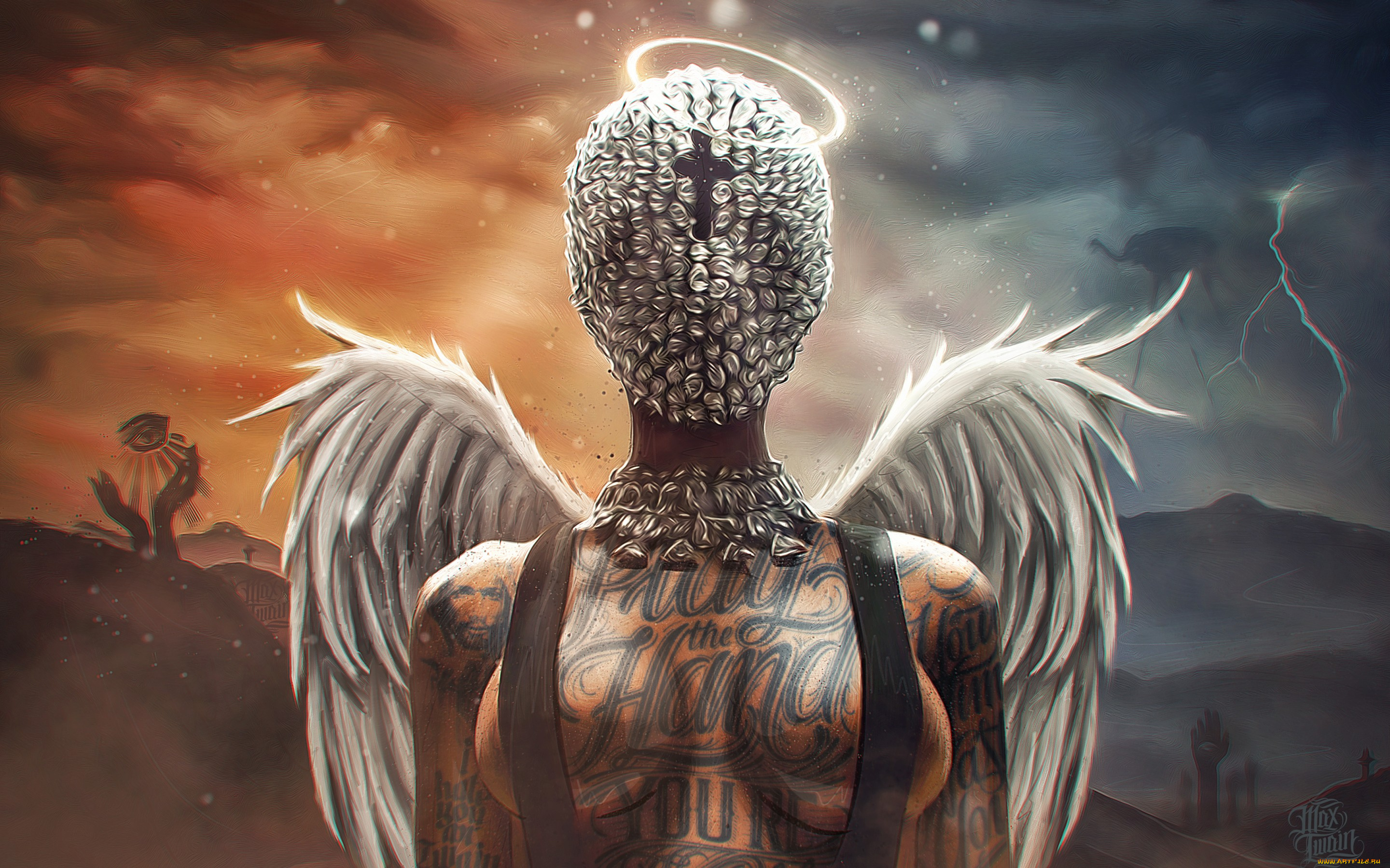 фэнтези, ангелы, max, twain, illustration, art, erotic, girl, retouch, alchemy, ангел, крылья, грудь