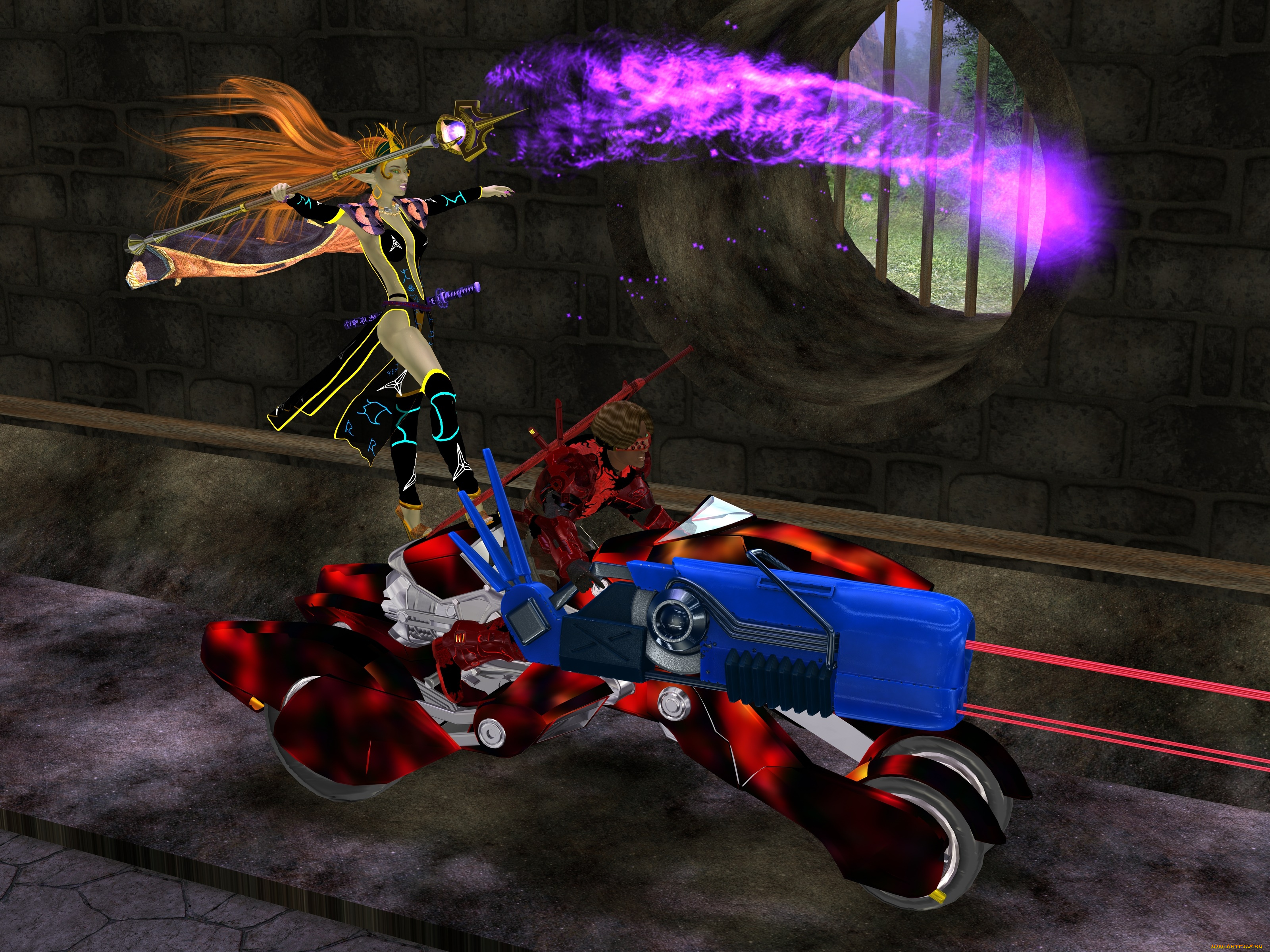 3д, графика, эльфы, , elves, оружие, фон, взгляд, эльфийки