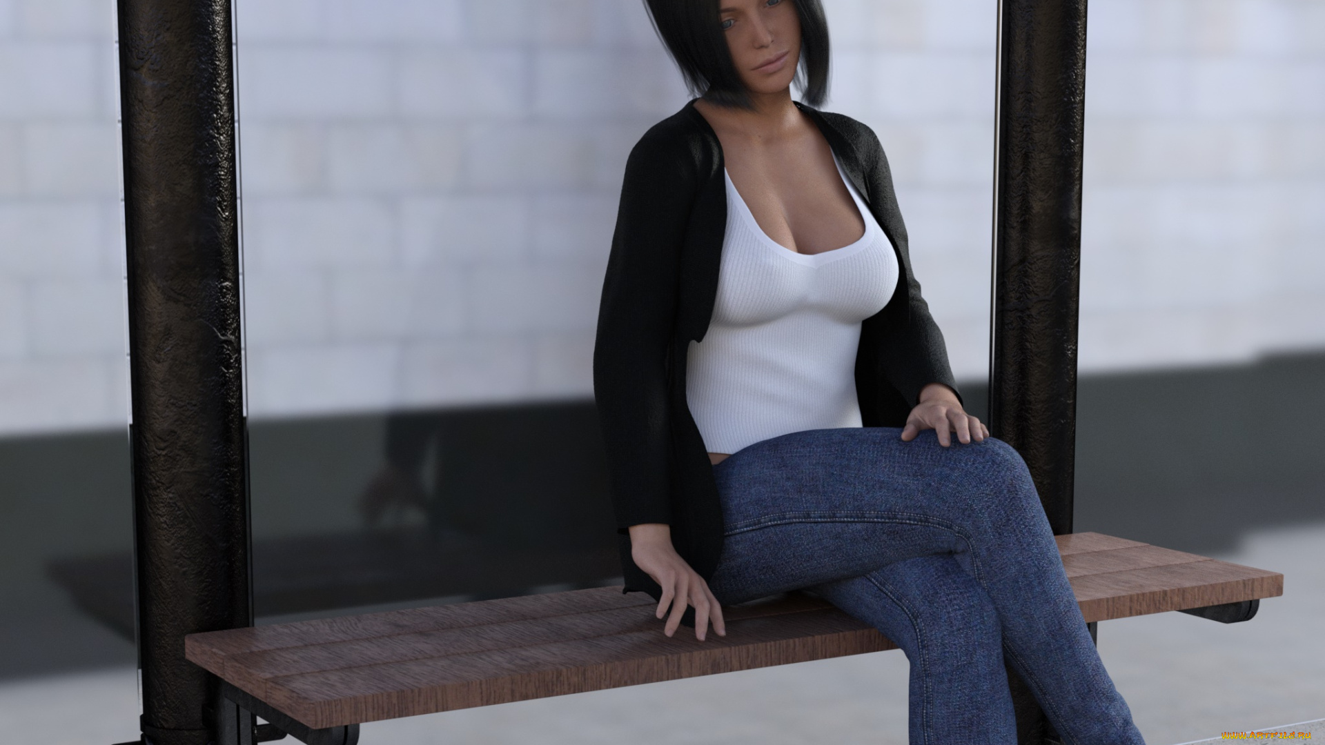 3д, графика, люди, , people, девушка, взгляд, фон