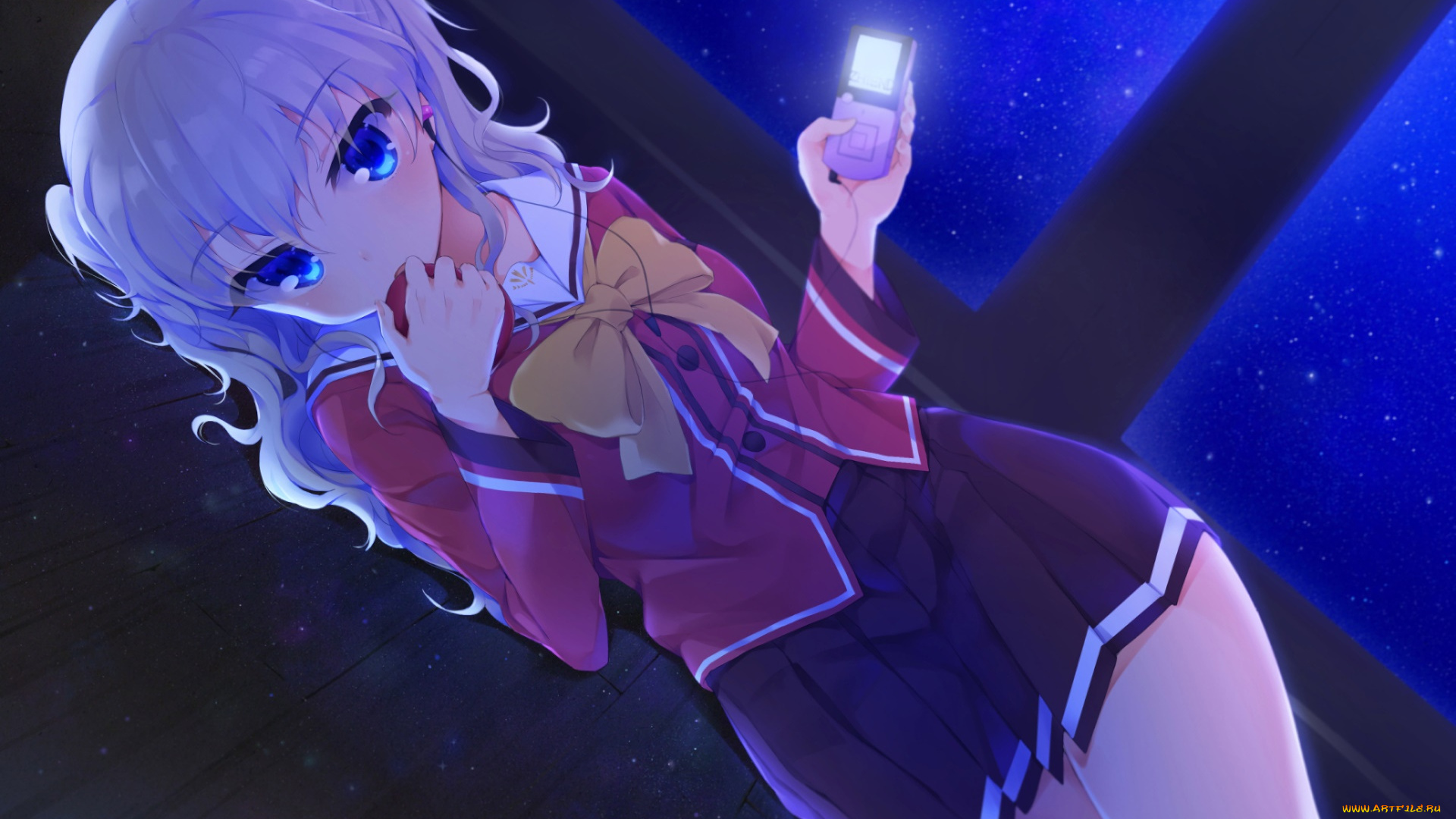 аниме, charlotte, девушка, фон, взгляд