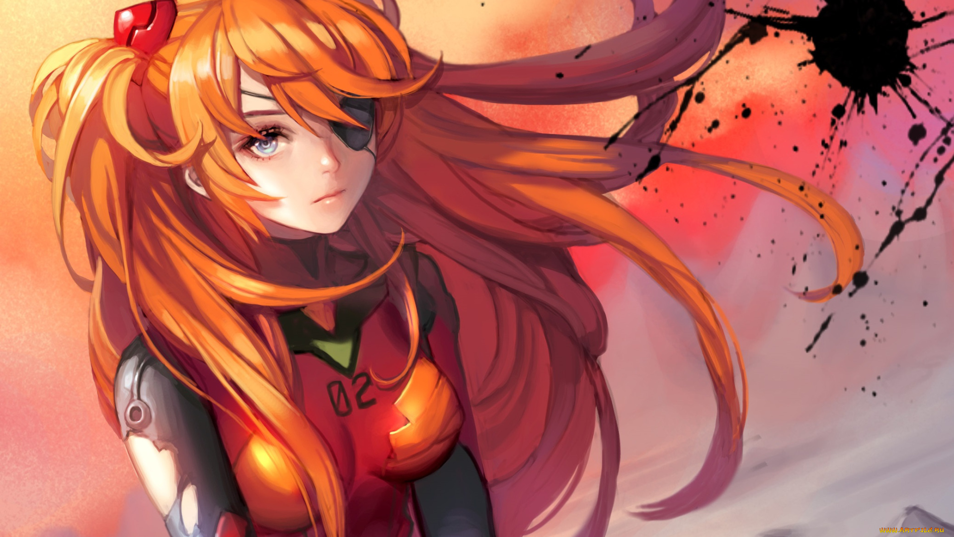 аниме, evangelion, souryuu, asuka, langley