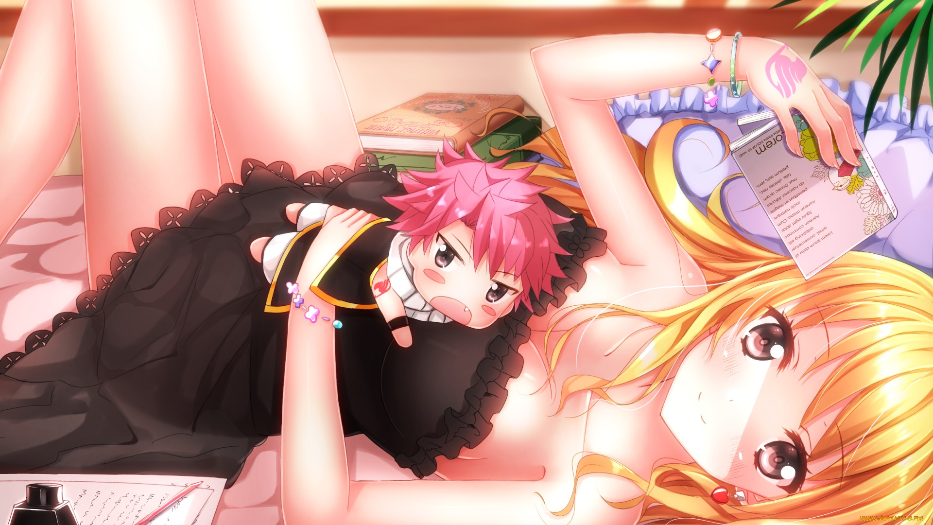 аниме, fairy, tail, фон, девушка, взгляд