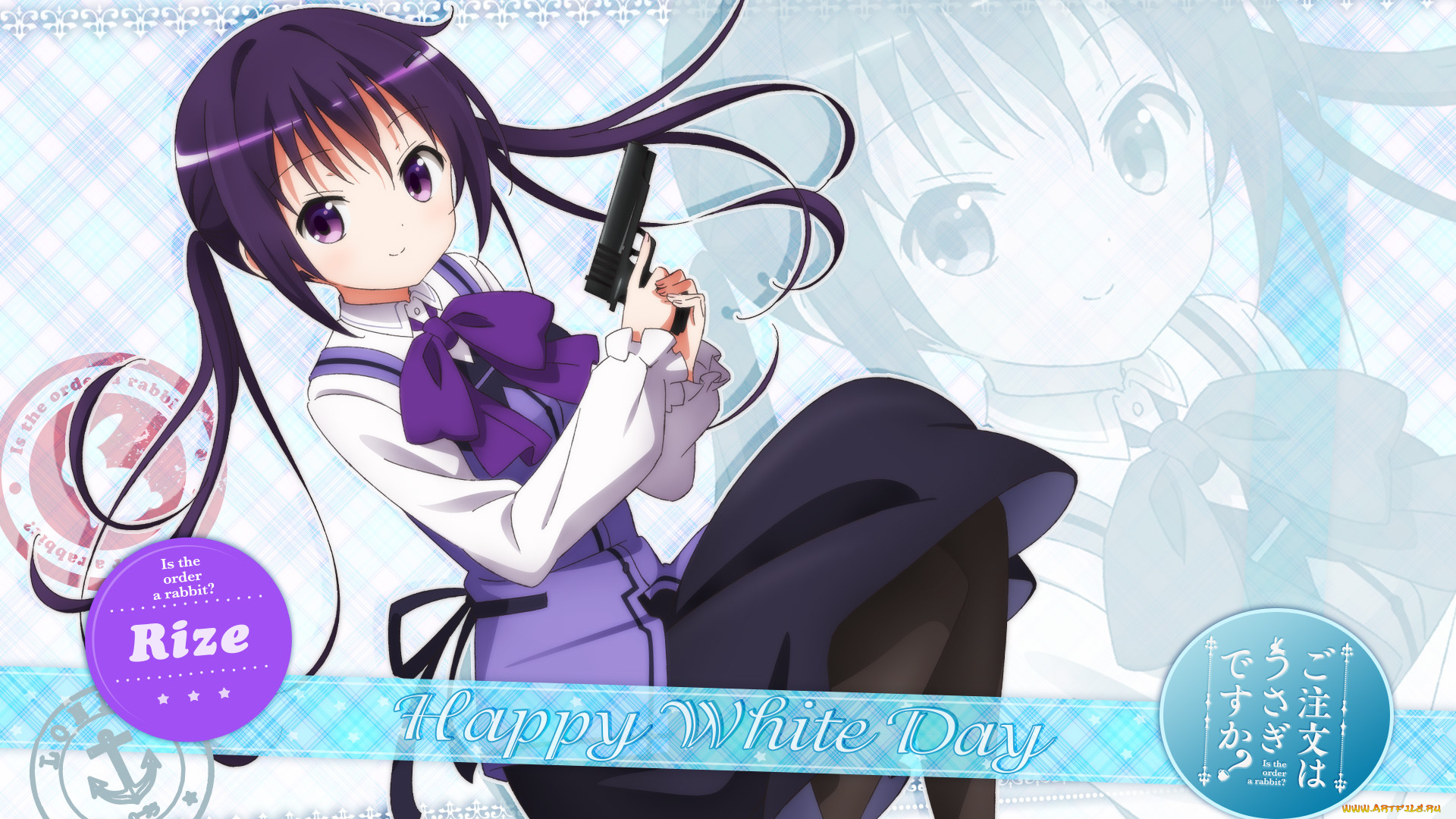 аниме, gochuumon, wa, usagi, desu, ka, девушка, фон, взгляд