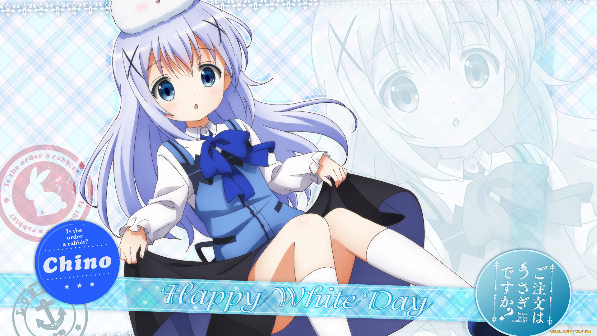 аниме, gochuumon, wa, usagi, desu, ka, девушка, фон, взгляд