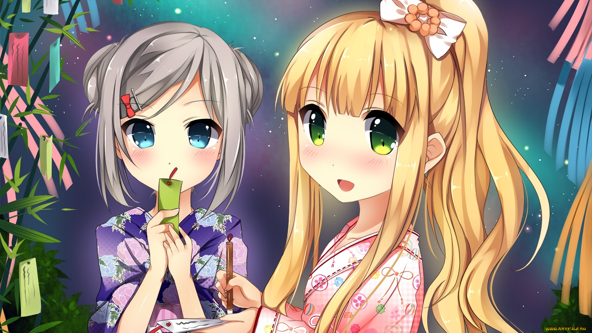 аниме, henneko, фон, взгляд, девушки