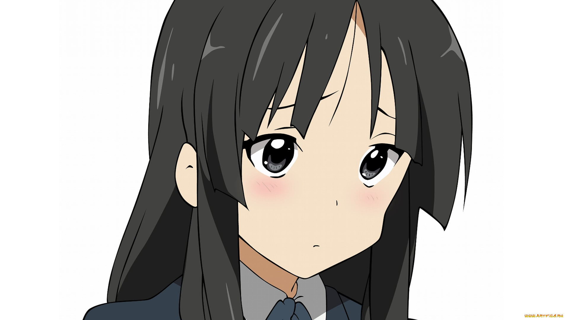 аниме, k-on, девушка, взгляд, фон