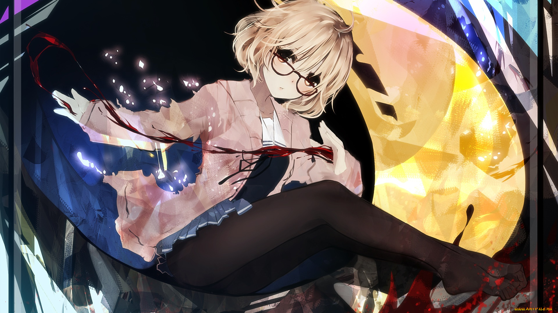 аниме, kyoukai, no, kanata, фон, взгляд, девушка