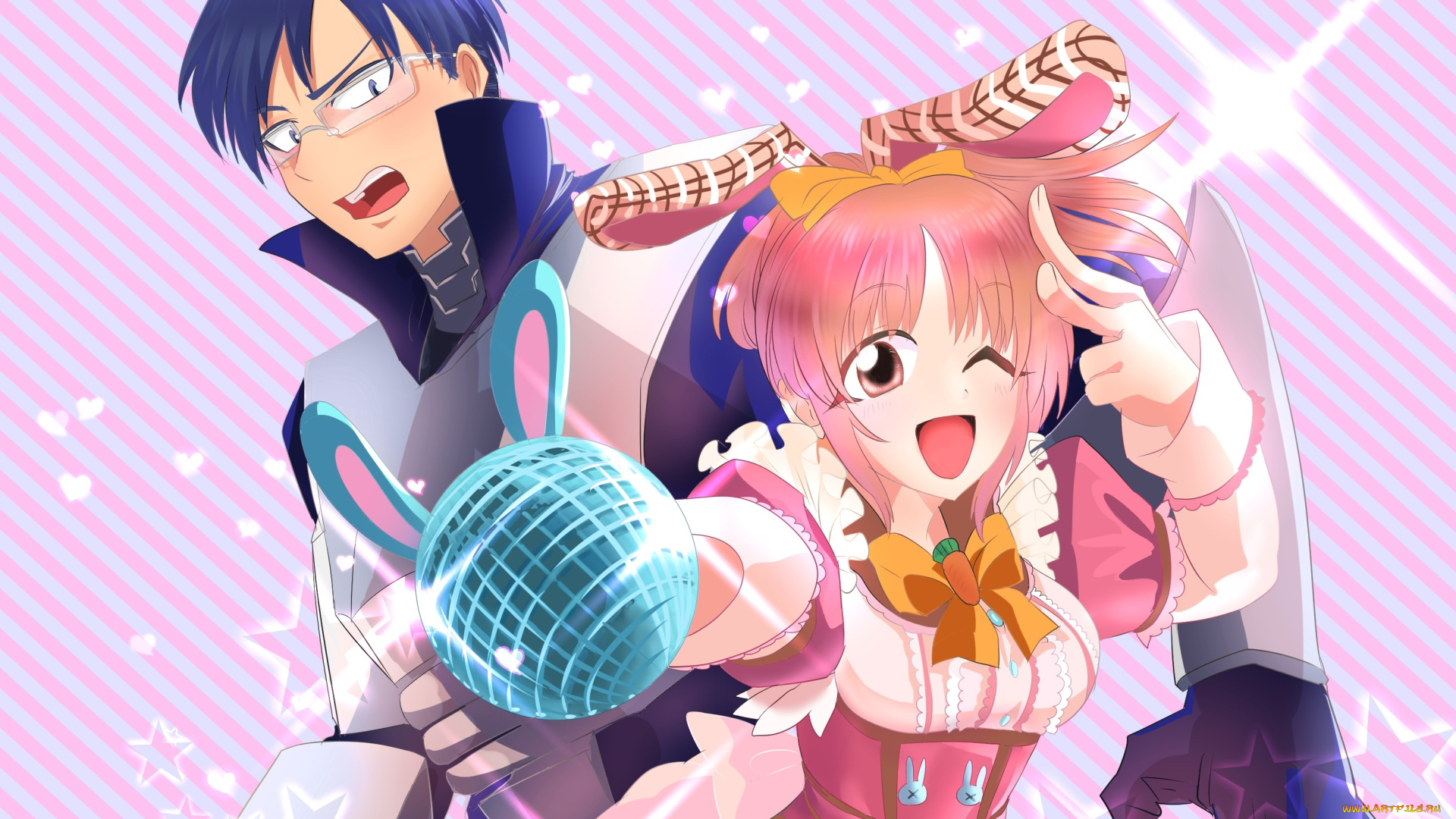 аниме, музыка, девочка, парень