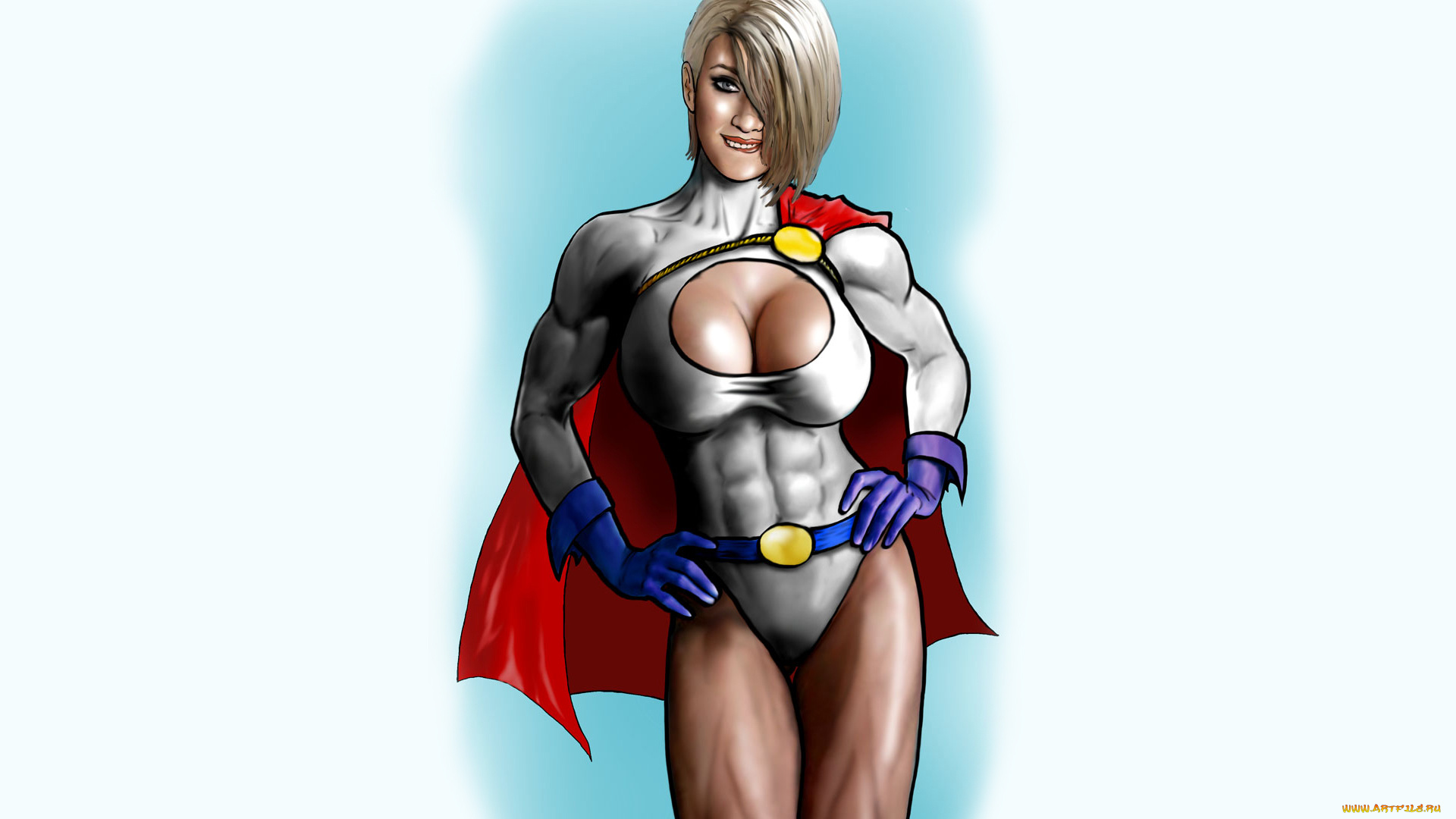 рисованное, комиксы, плащ, униформа, взгляд, улыбка, фон, девушка