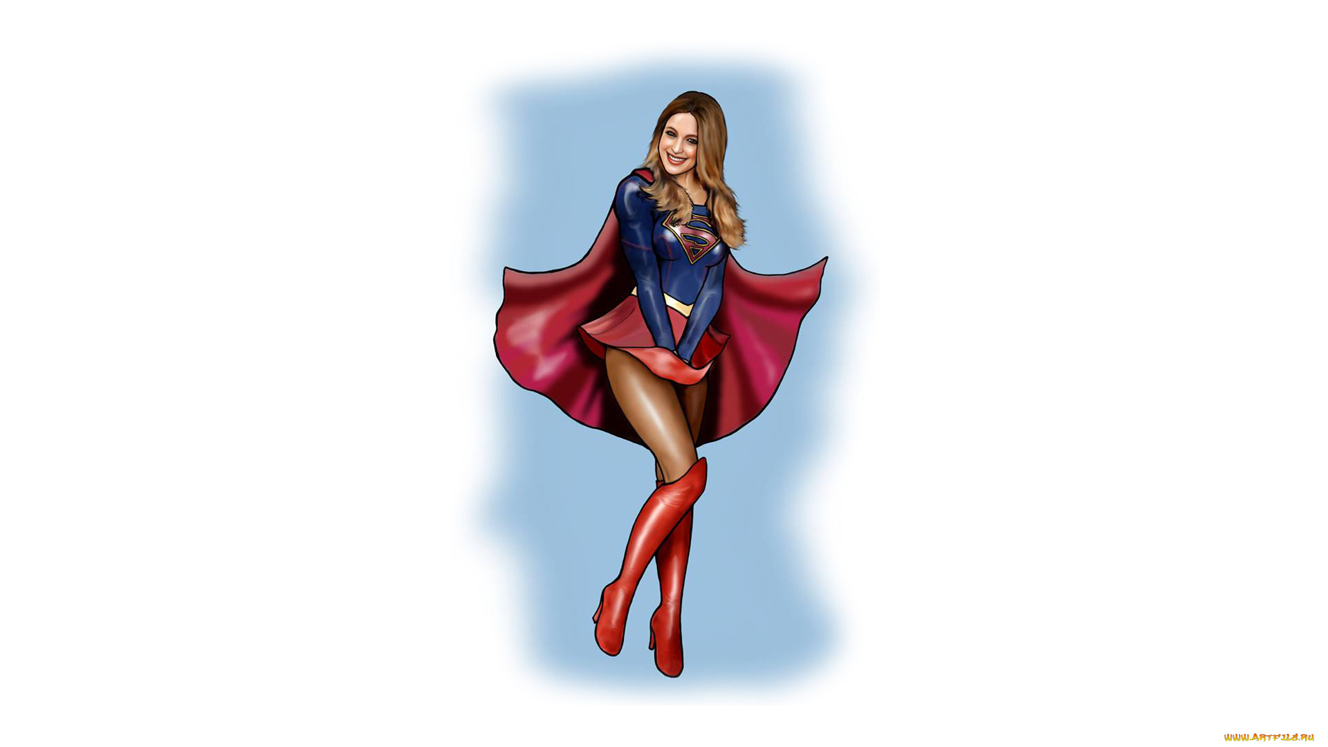 рисованное, комиксы, улыбка, униформа, взгляд, девушка, фон