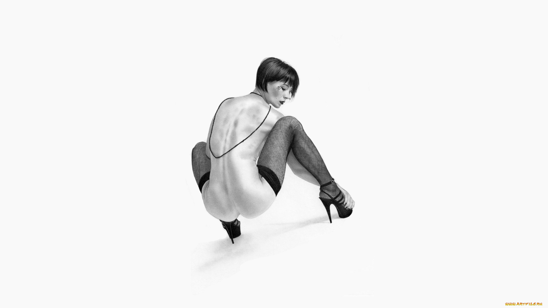 рисованное, люди, чулки, фон, девушка