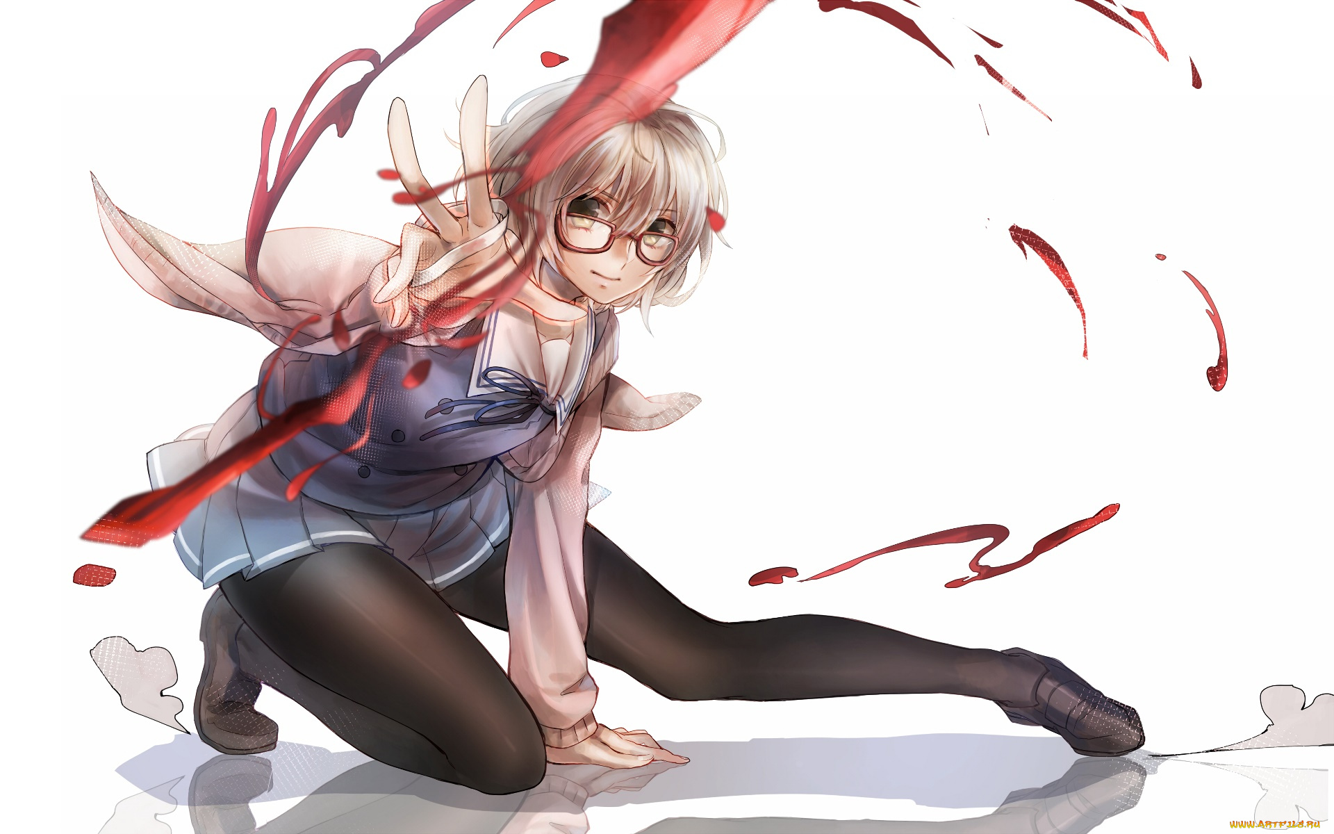 аниме, kyoukai, no, kanata, фон, взгляд, девушка