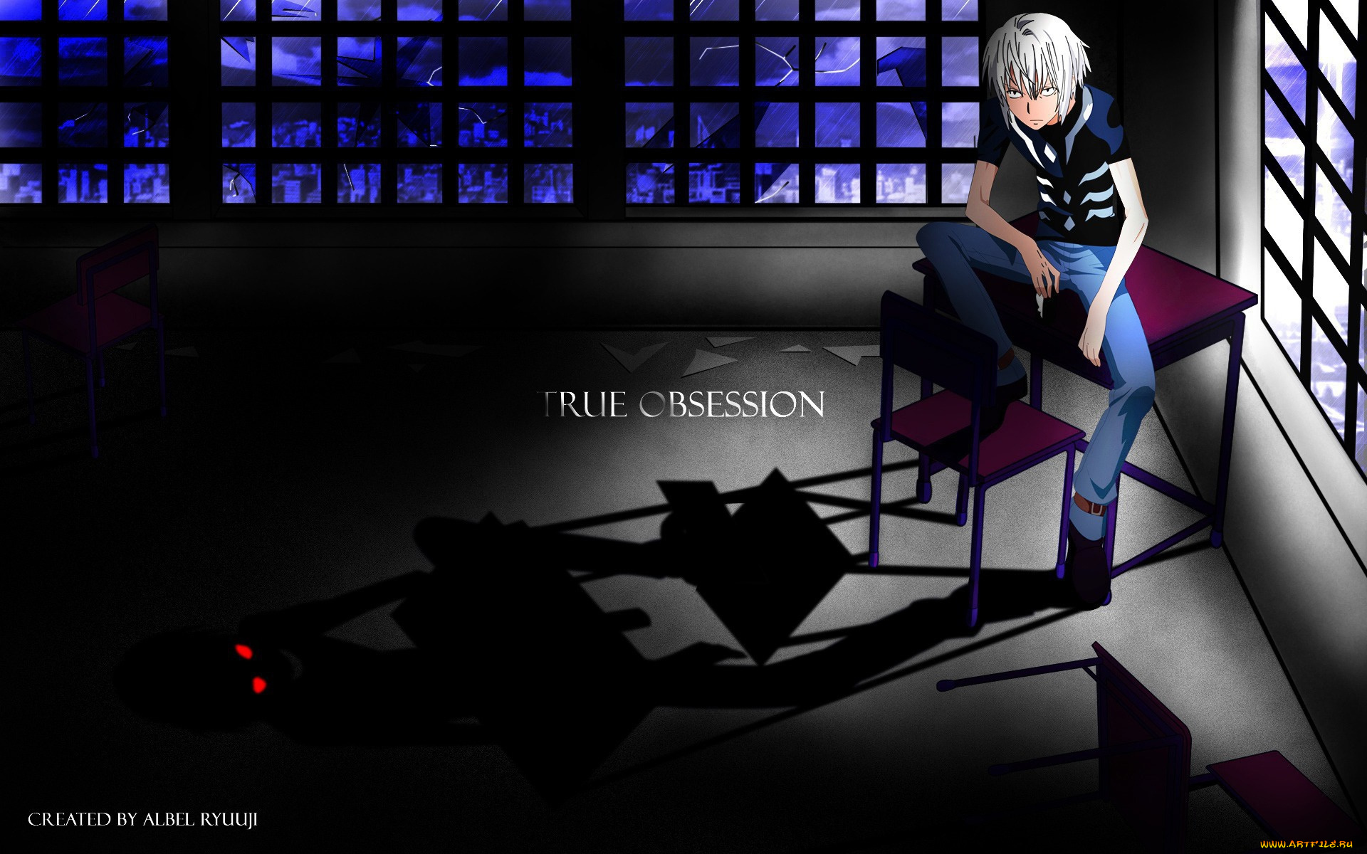 аниме, toaru, majutsu, no, index, парень, взгляд, фон