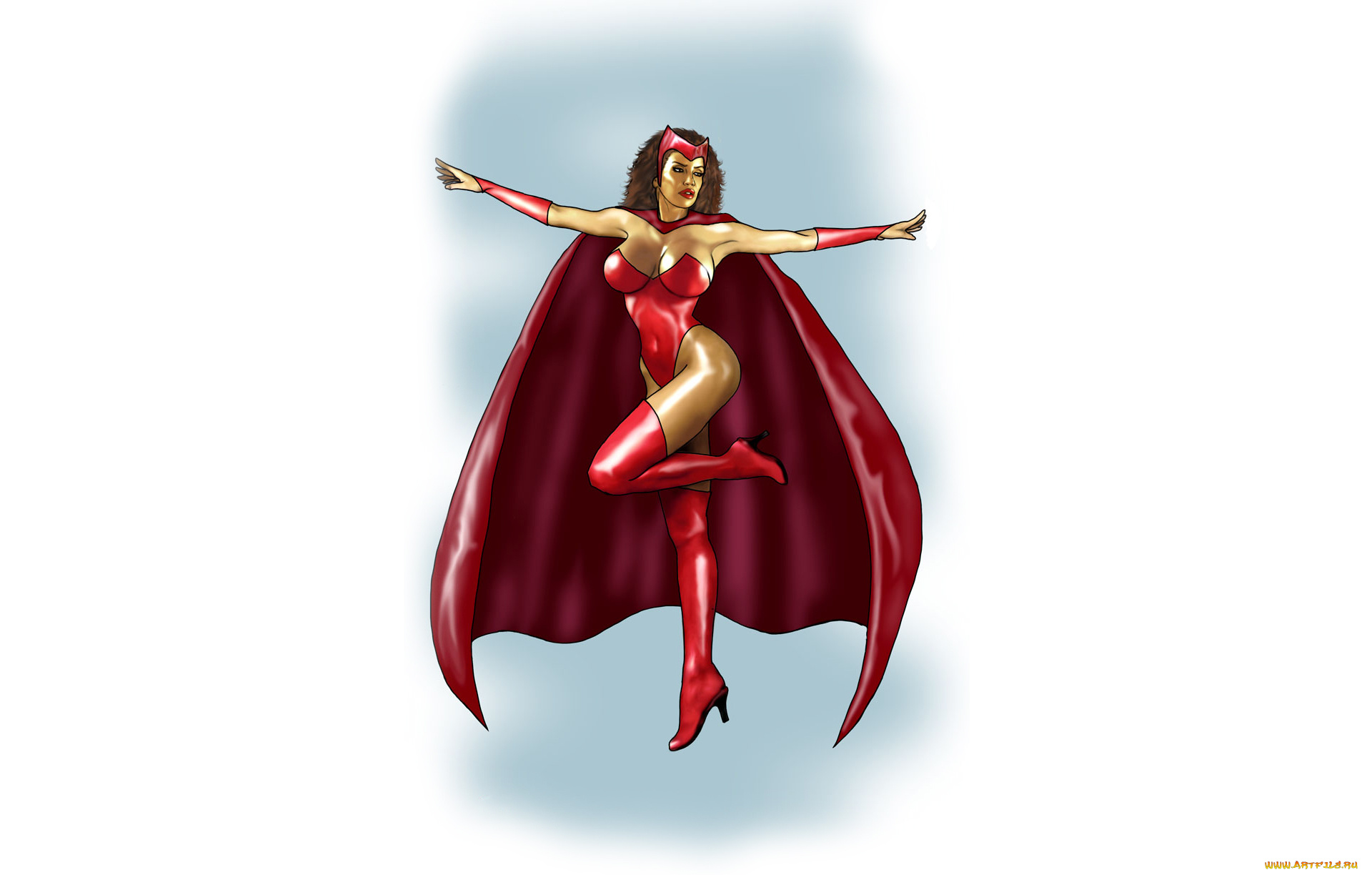 рисованное, комиксы, девушка, униформа, фон