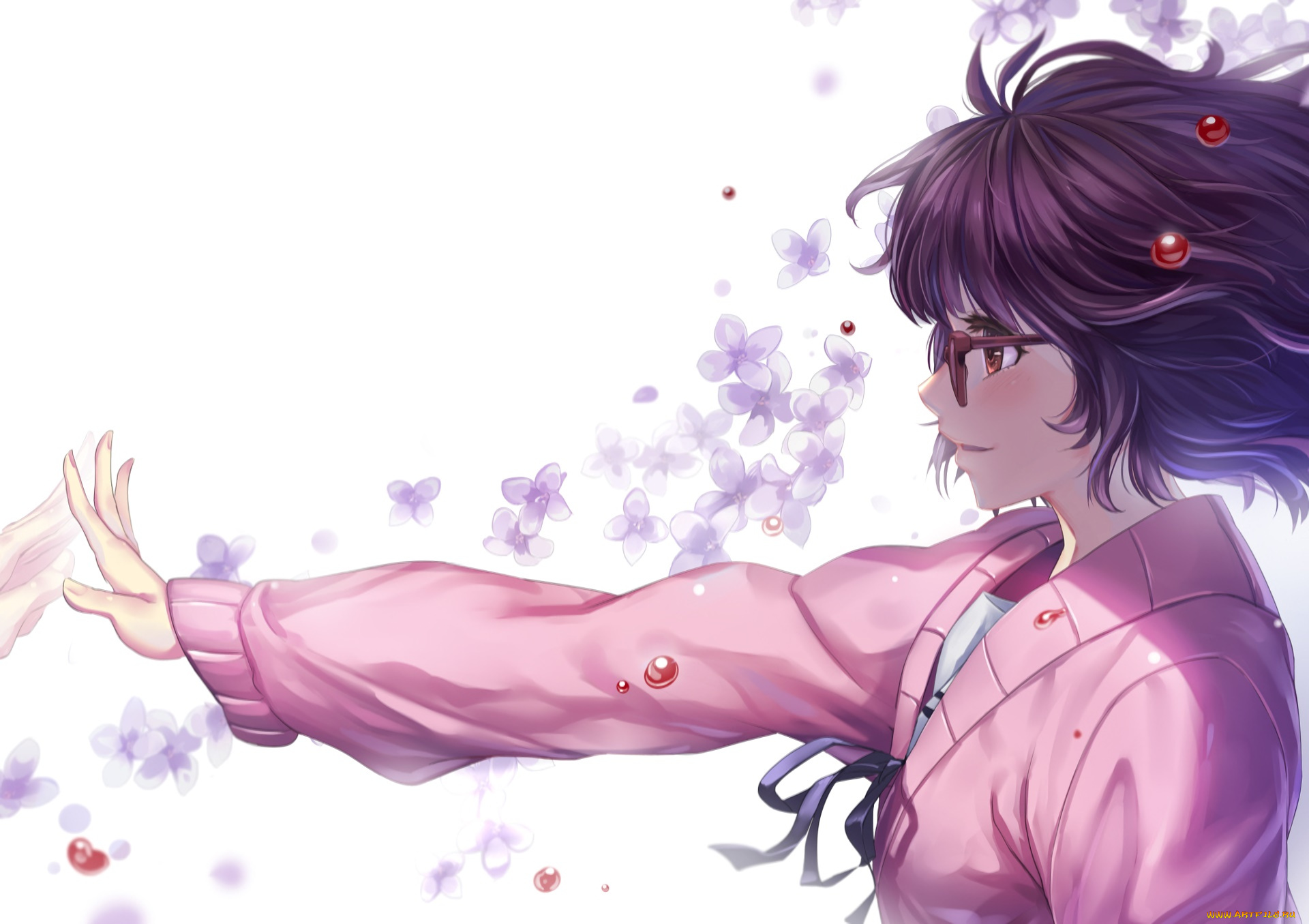 аниме, kyoukai, no, kanata, фон, взгляд, девушка