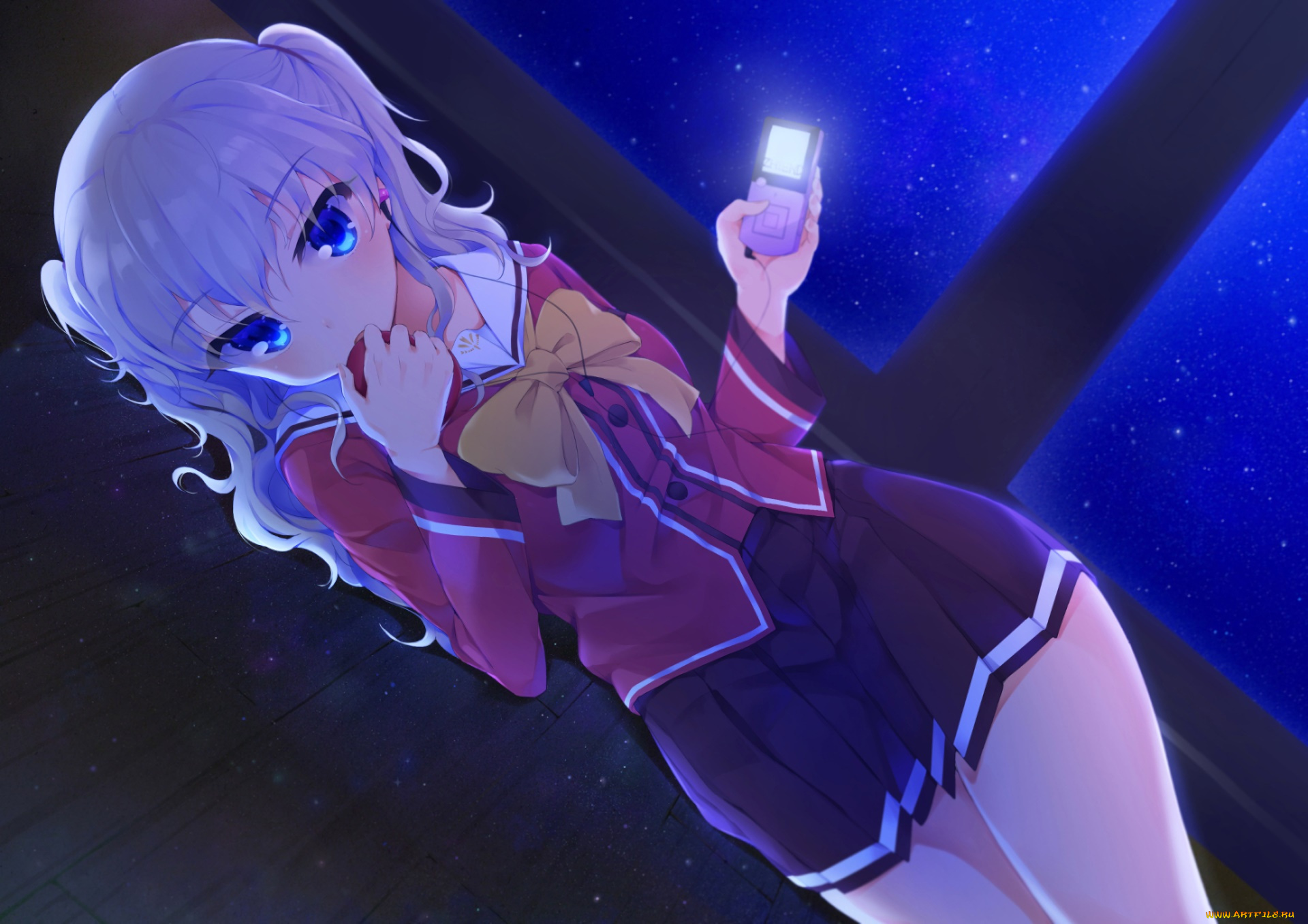 аниме, charlotte, девушка, фон, взгляд