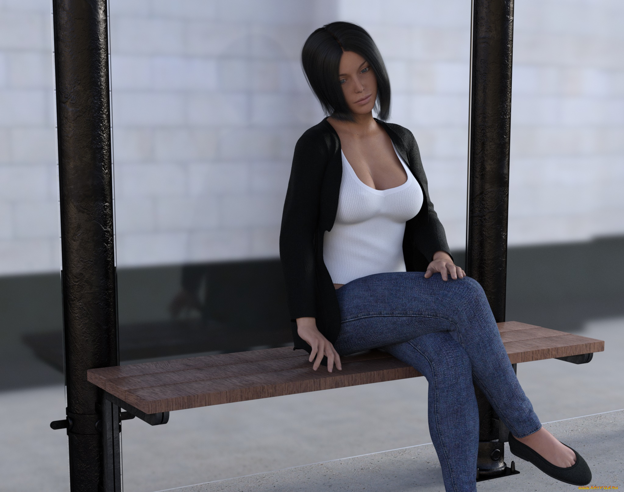 3д, графика, люди, , people, девушка, взгляд, фон