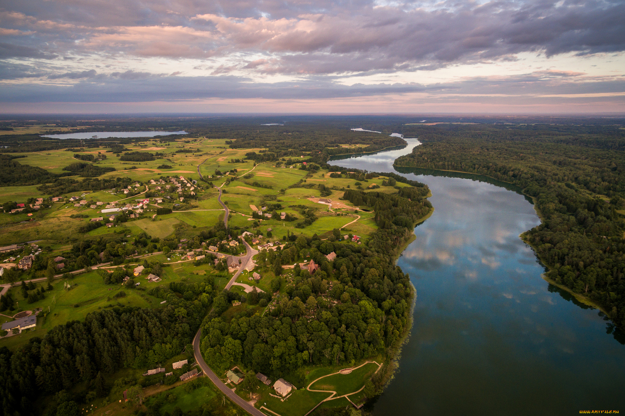 города, -, пейзажи, река, дома