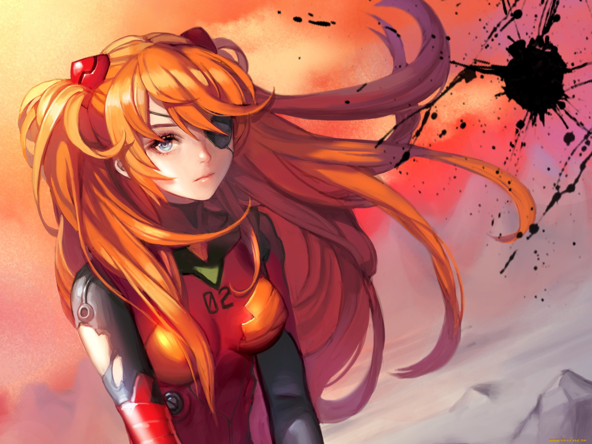 аниме, evangelion, souryuu, asuka, langley