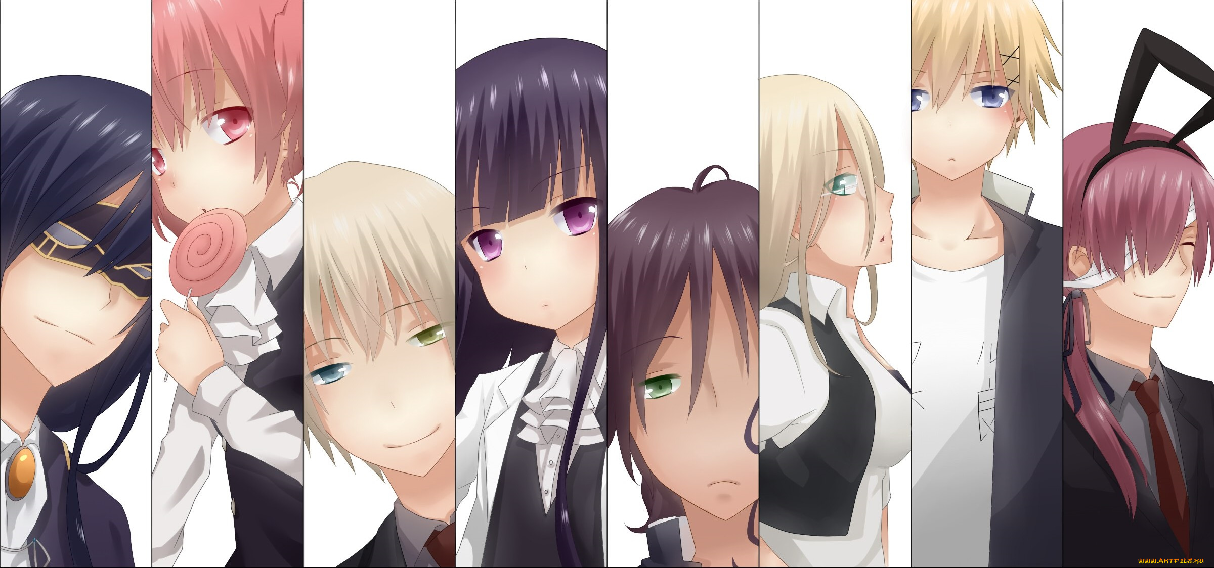 аниме, inu, x, boku, ss, коллаж, персонажи