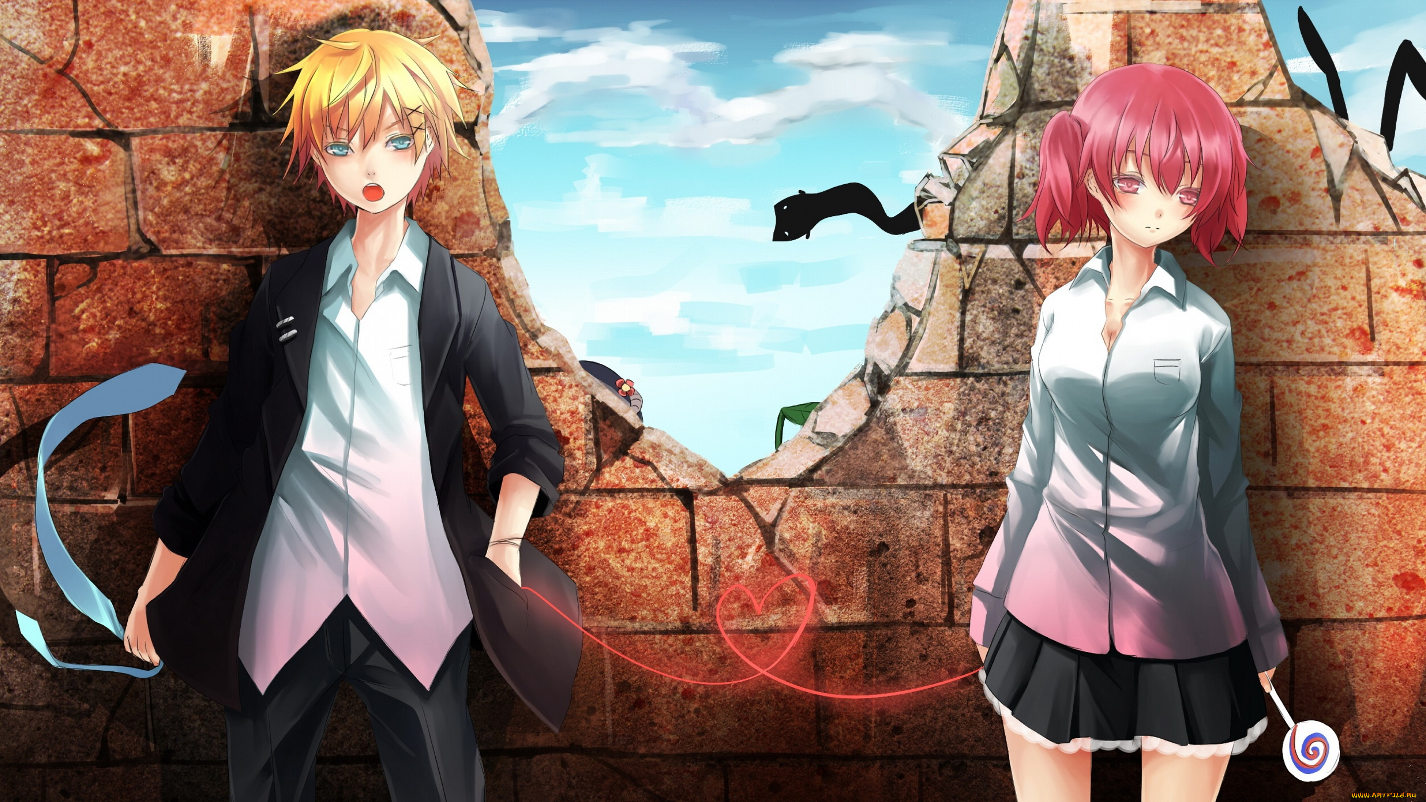 аниме, inu, x, boku, ss, девушка, парень