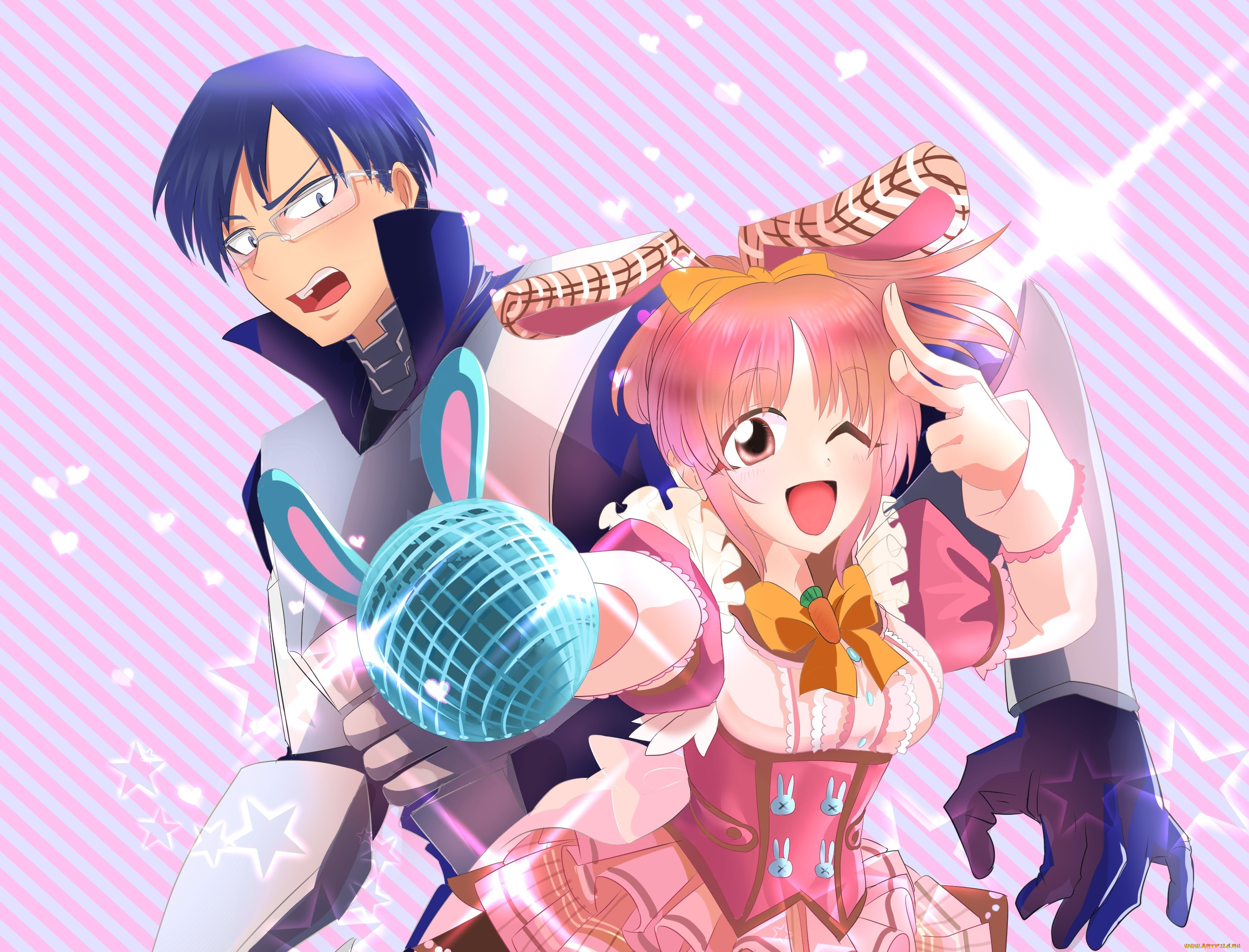 аниме, музыка, девочка, парень