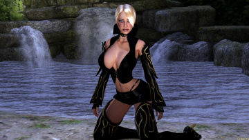 обоя 3д графика, люди , people, фон, взгляд, девушка