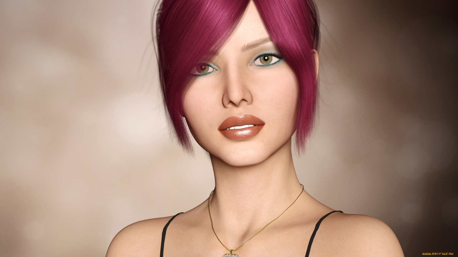 3д, графика, портрет, , portraits, взгляд, девушка, фон