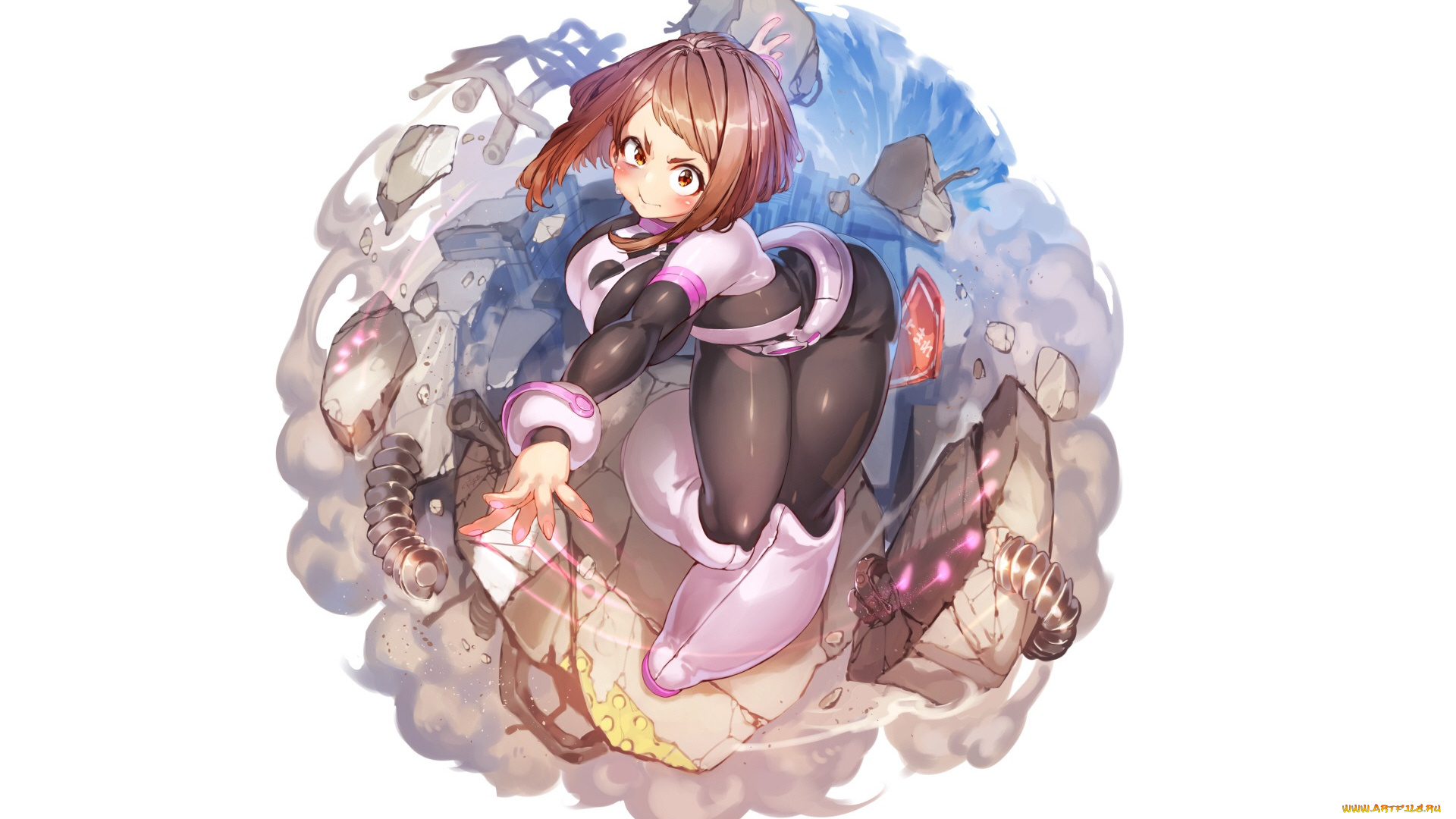 аниме, boku, no, hero, academia, uraraka, ochako