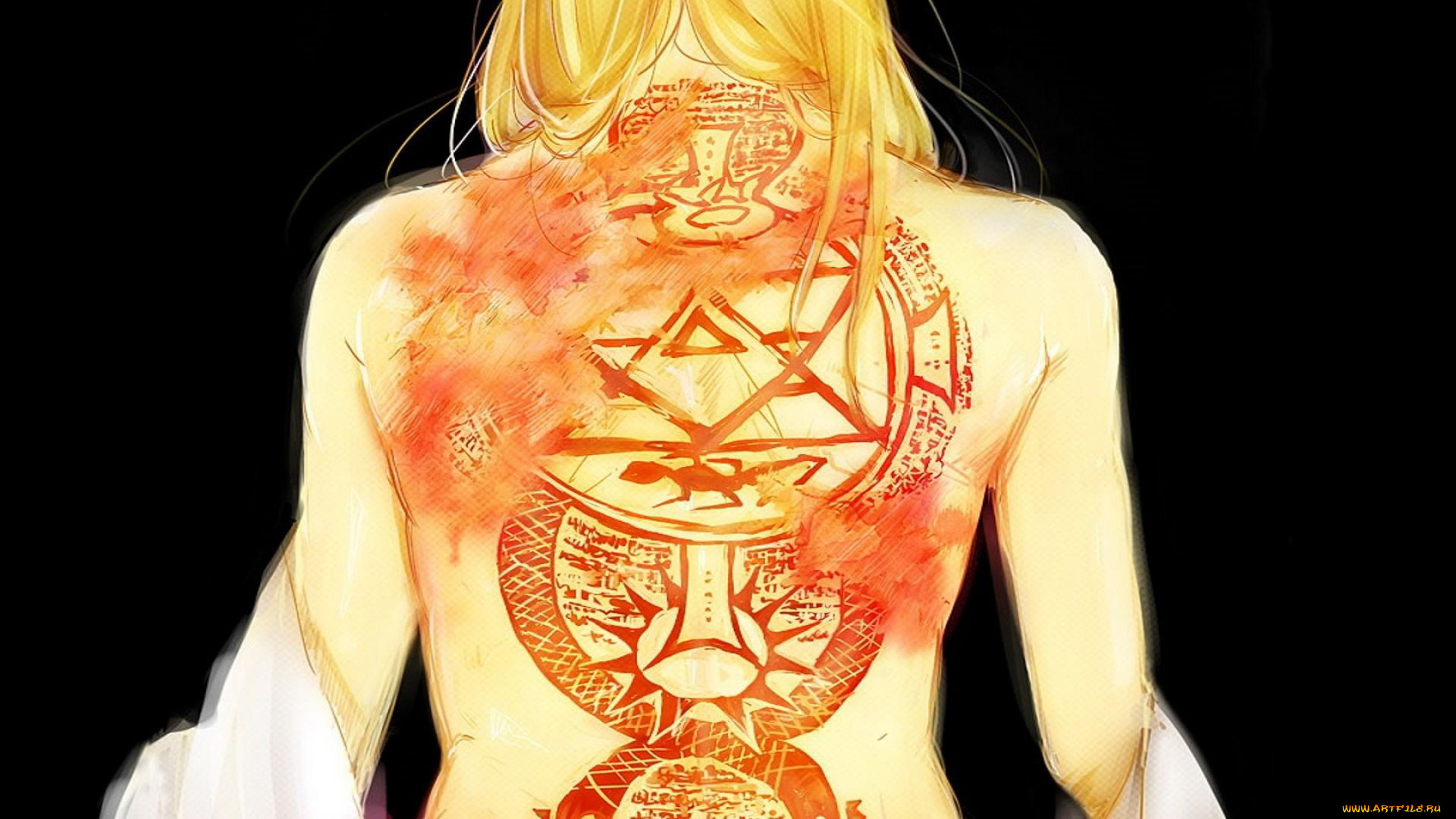 аниме, fullmetal, alchemist, спина