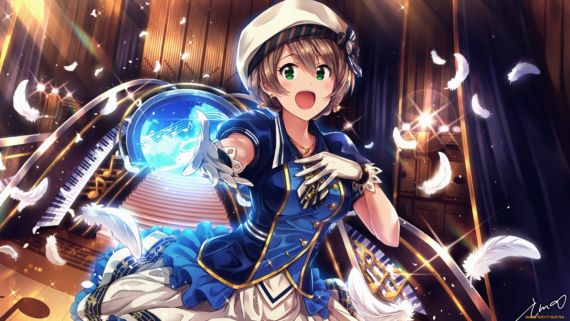 аниме, idolm@ster, фон, взгляд, девушка