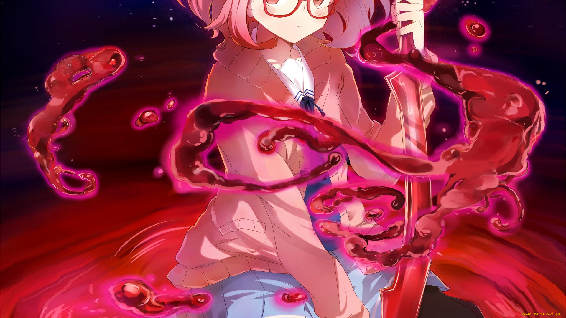 аниме, kyoukai, no, kanata, мирай