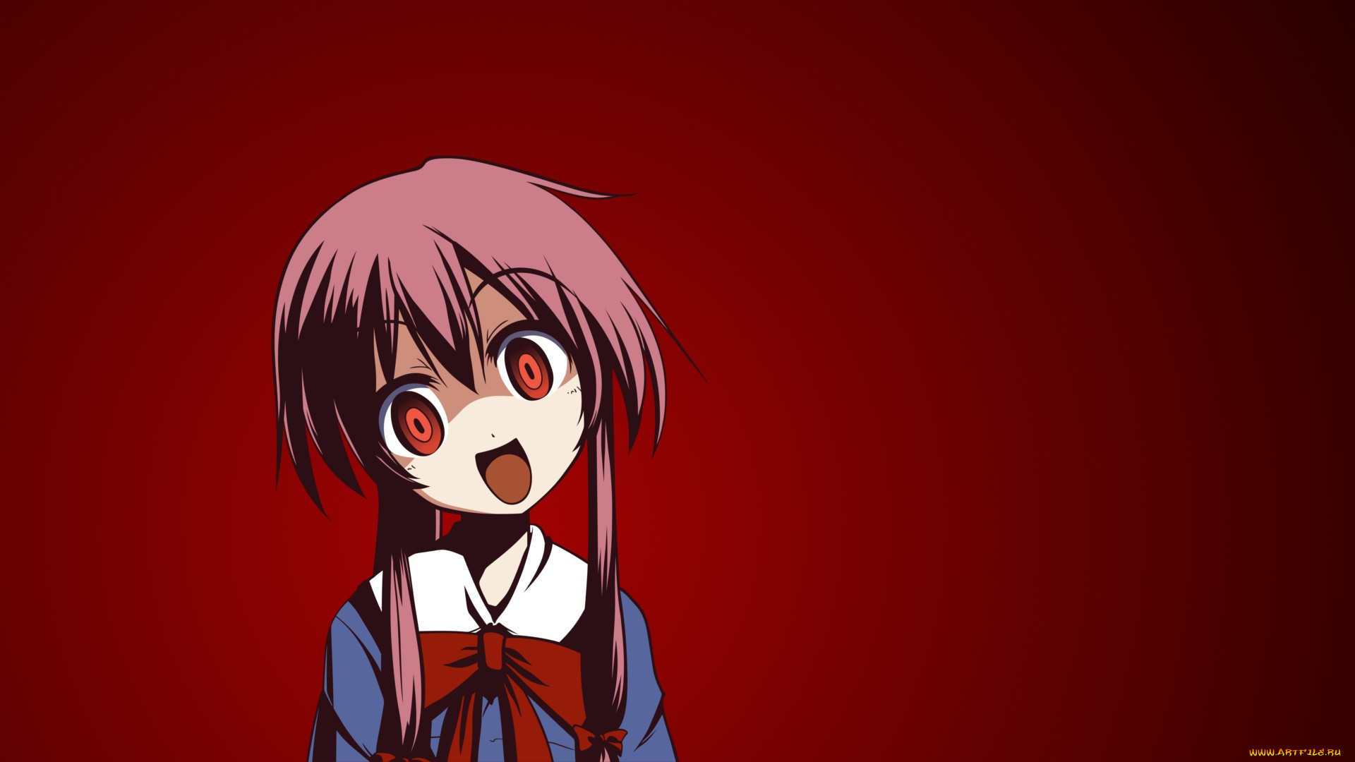 аниме, mirai, nikki, фон, взгляд, девушка