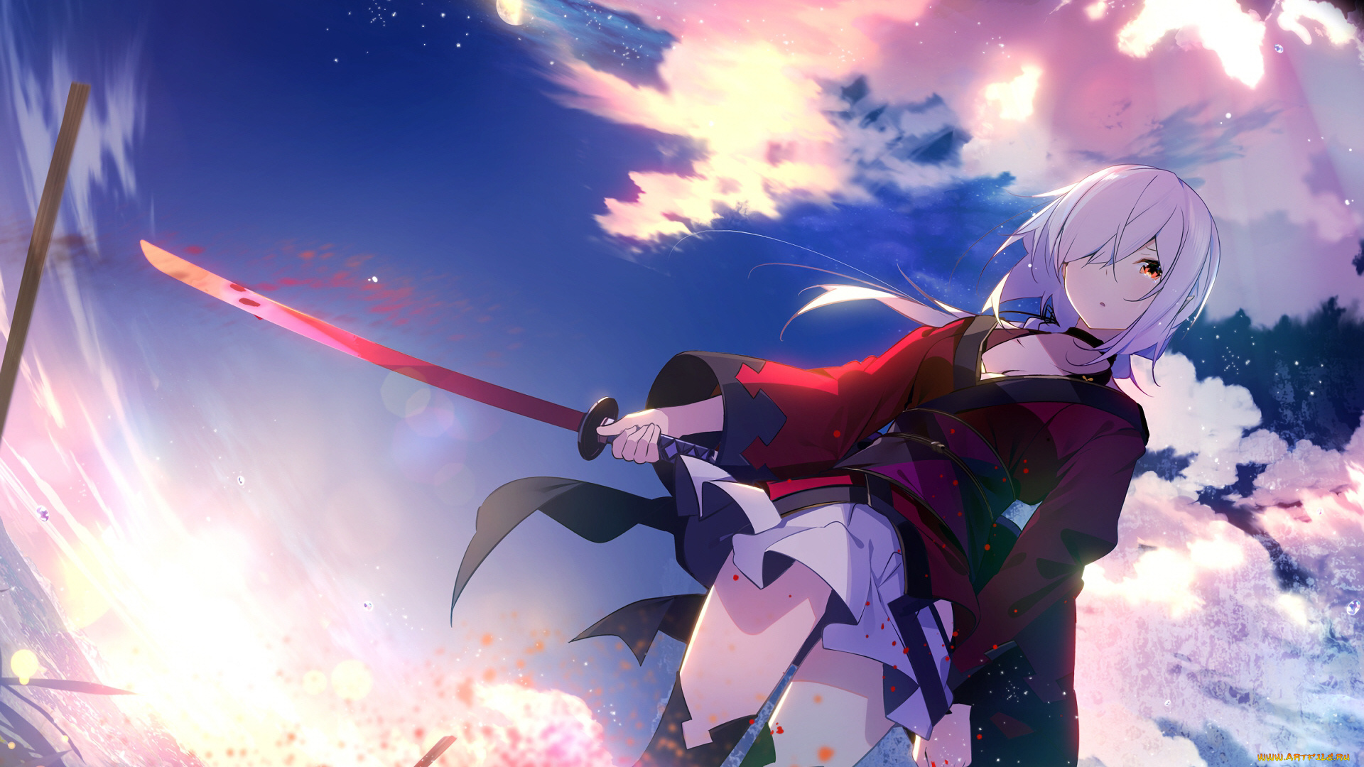 аниме, оружие, , техника, , технологии, девушка