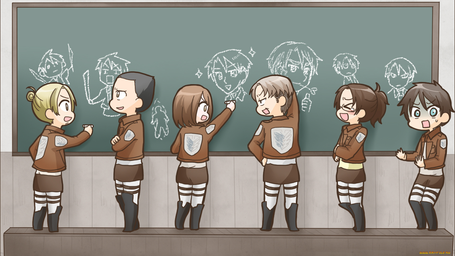 аниме, shingeki, no, kyojin, атака, титанов