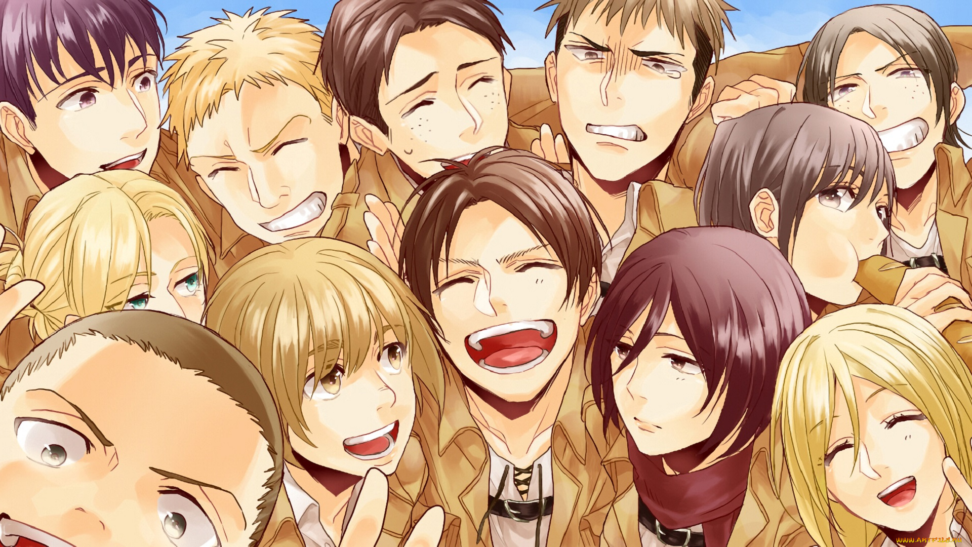 аниме, shingeki, no, kyojin, атака, титанов