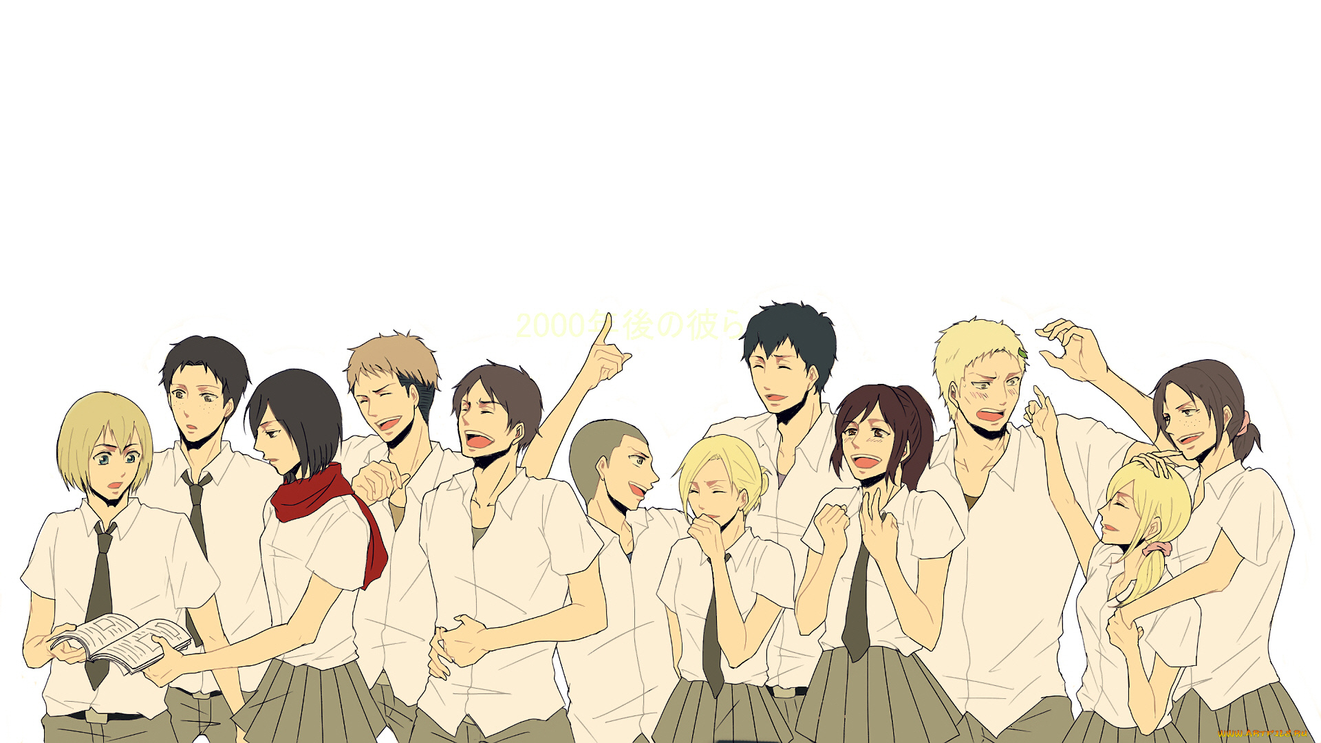 аниме, shingeki, no, kyojin, атака, титанов