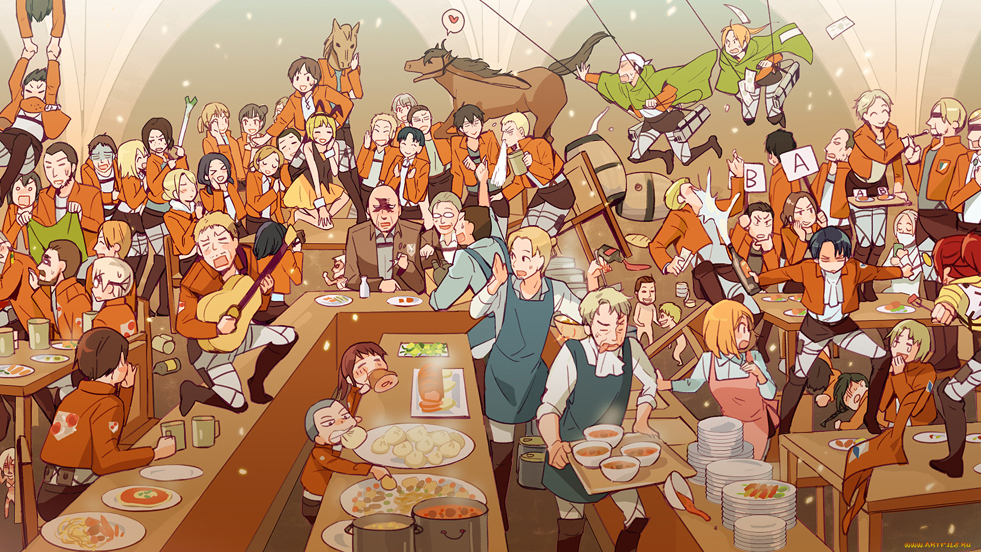 аниме, shingeki, no, kyojin, атака, титанов