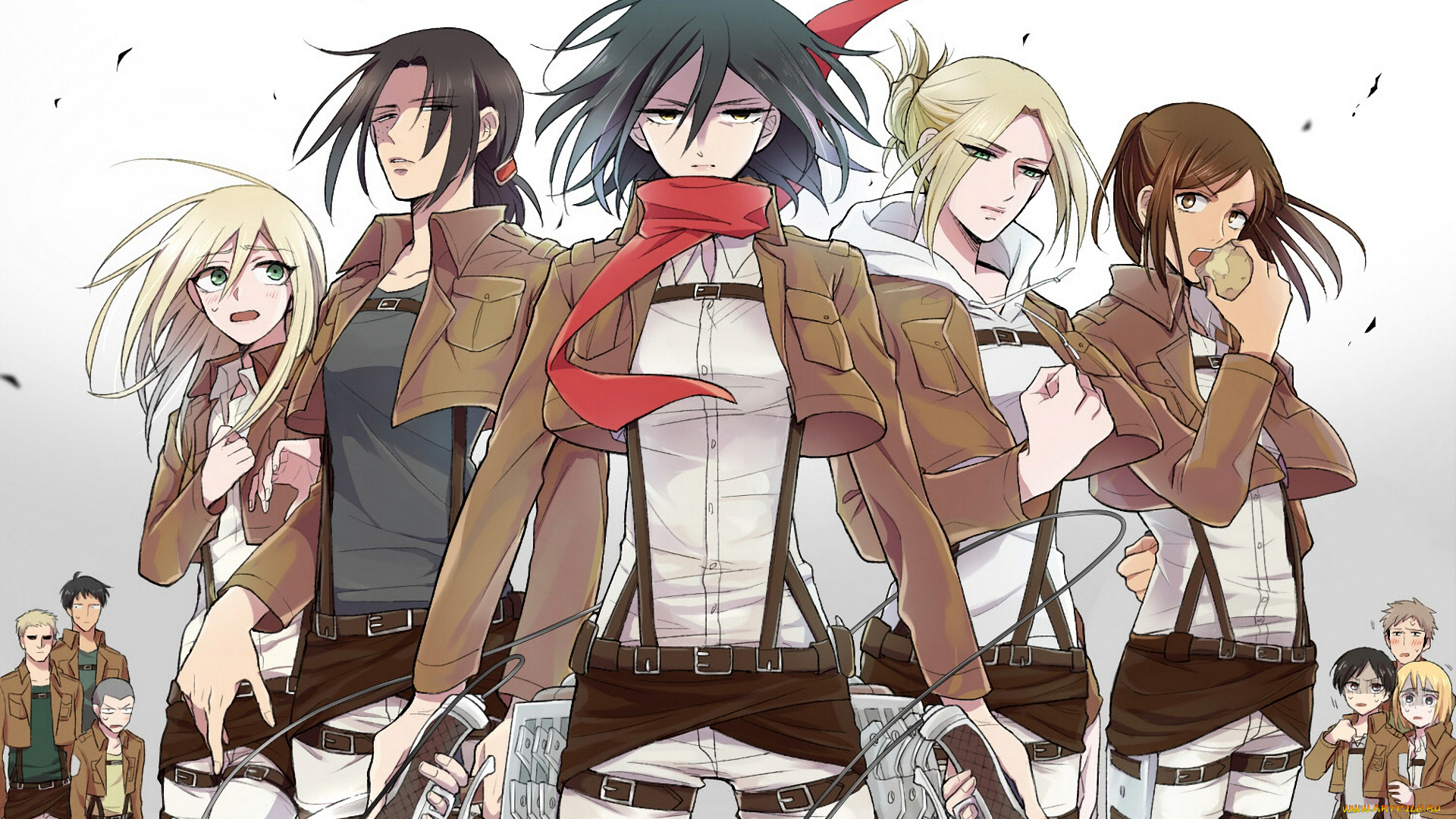 аниме, shingeki, no, kyojin, атака, титанов