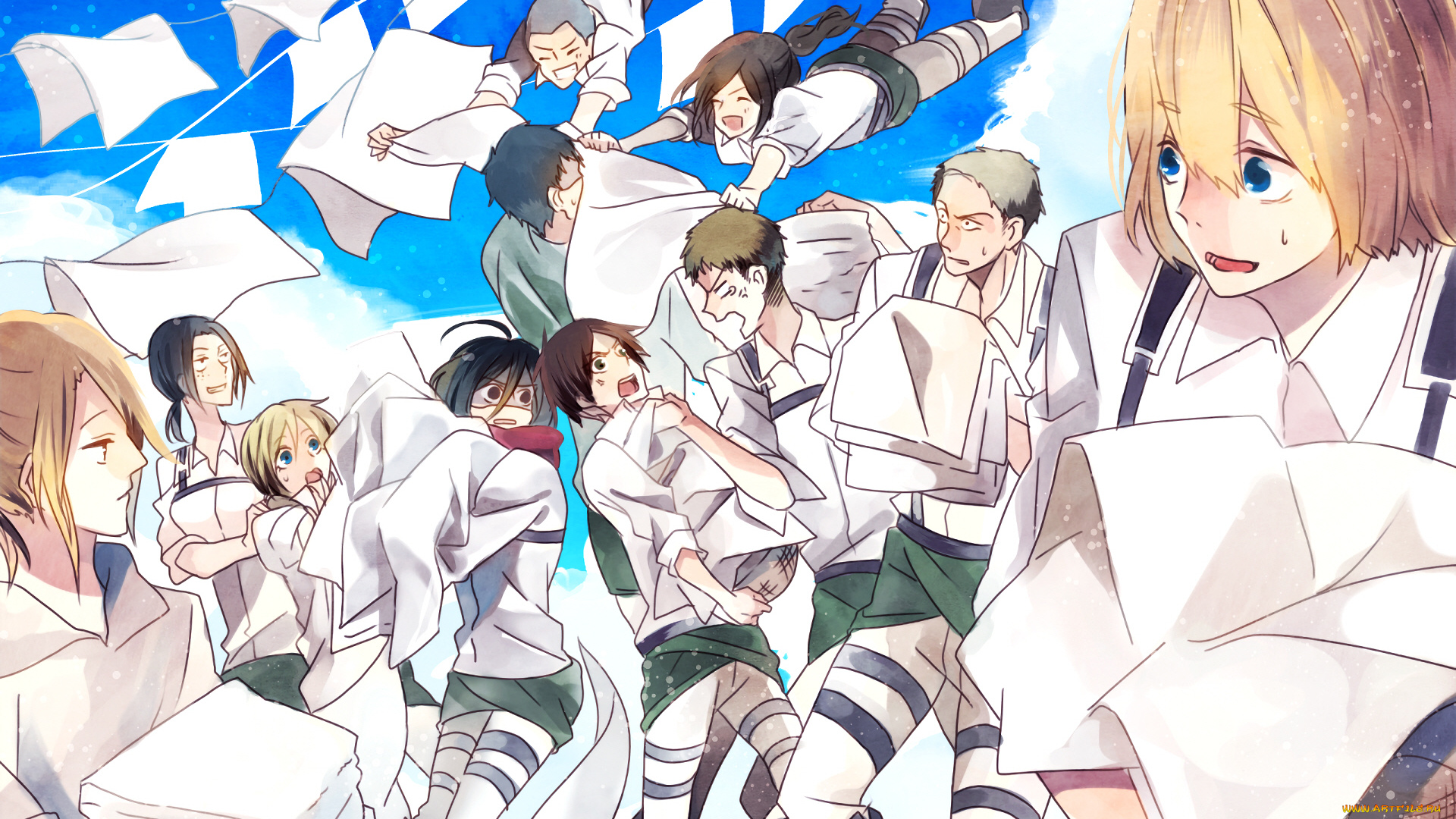 аниме, shingeki, no, kyojin, атака, титанов