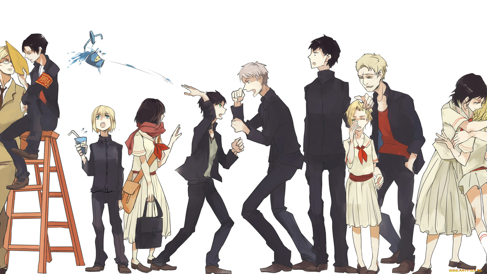 аниме, shingeki, no, kyojin, атака, титанов