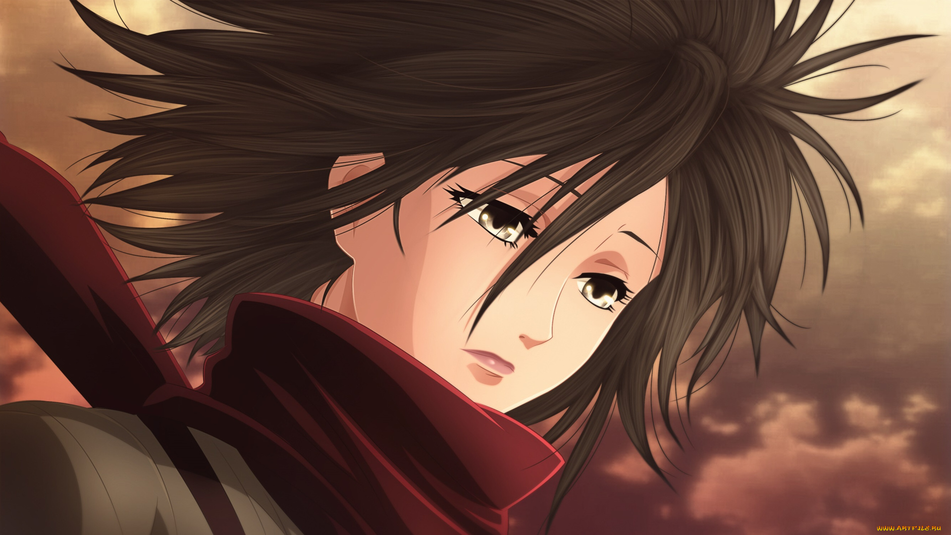 аниме, shingeki, no, kyojin, микаса