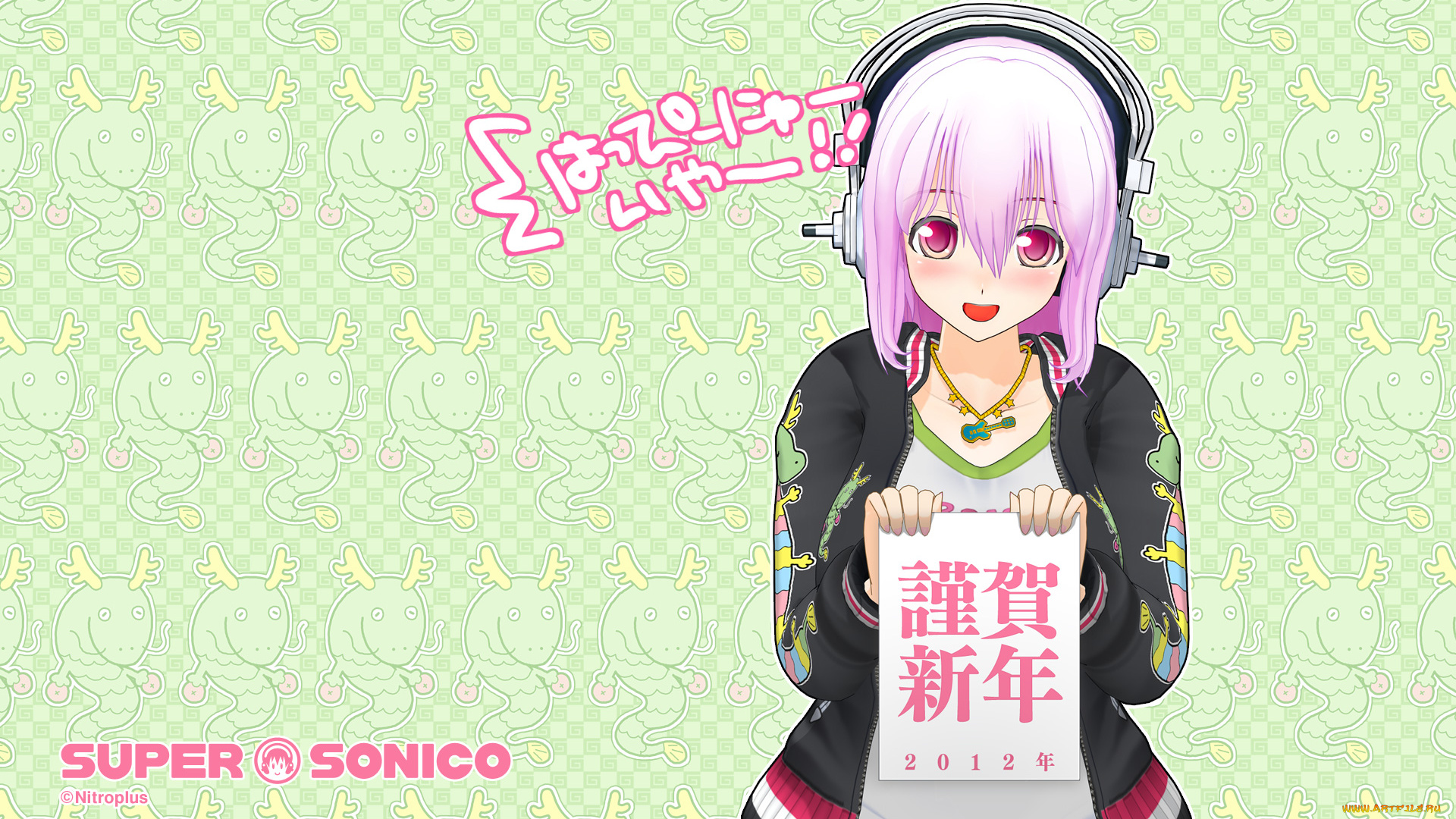 аниме, super, sonico, фон, взгляд, девушка